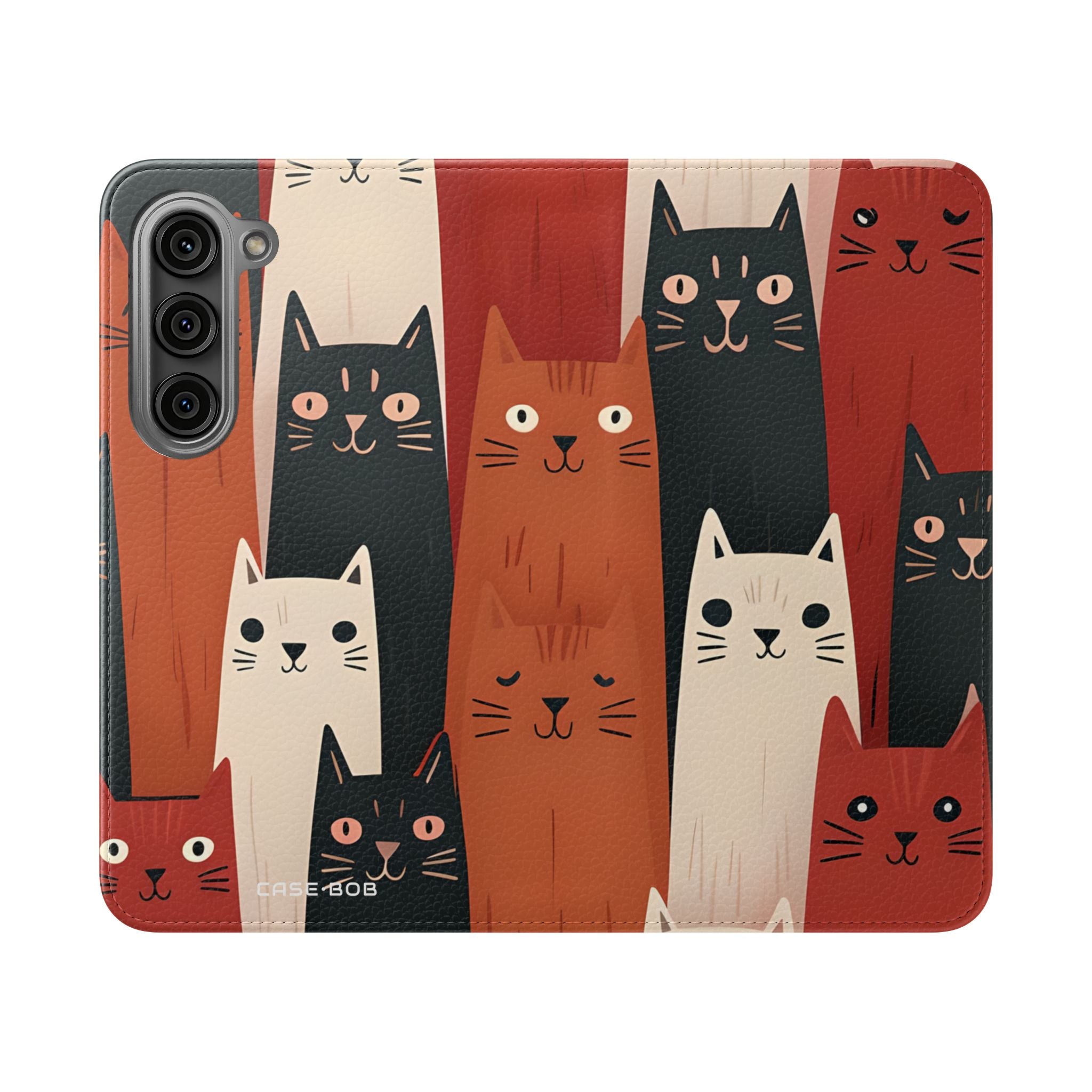 Cat Columns Orange - Samsung S23 Case - Wallet
