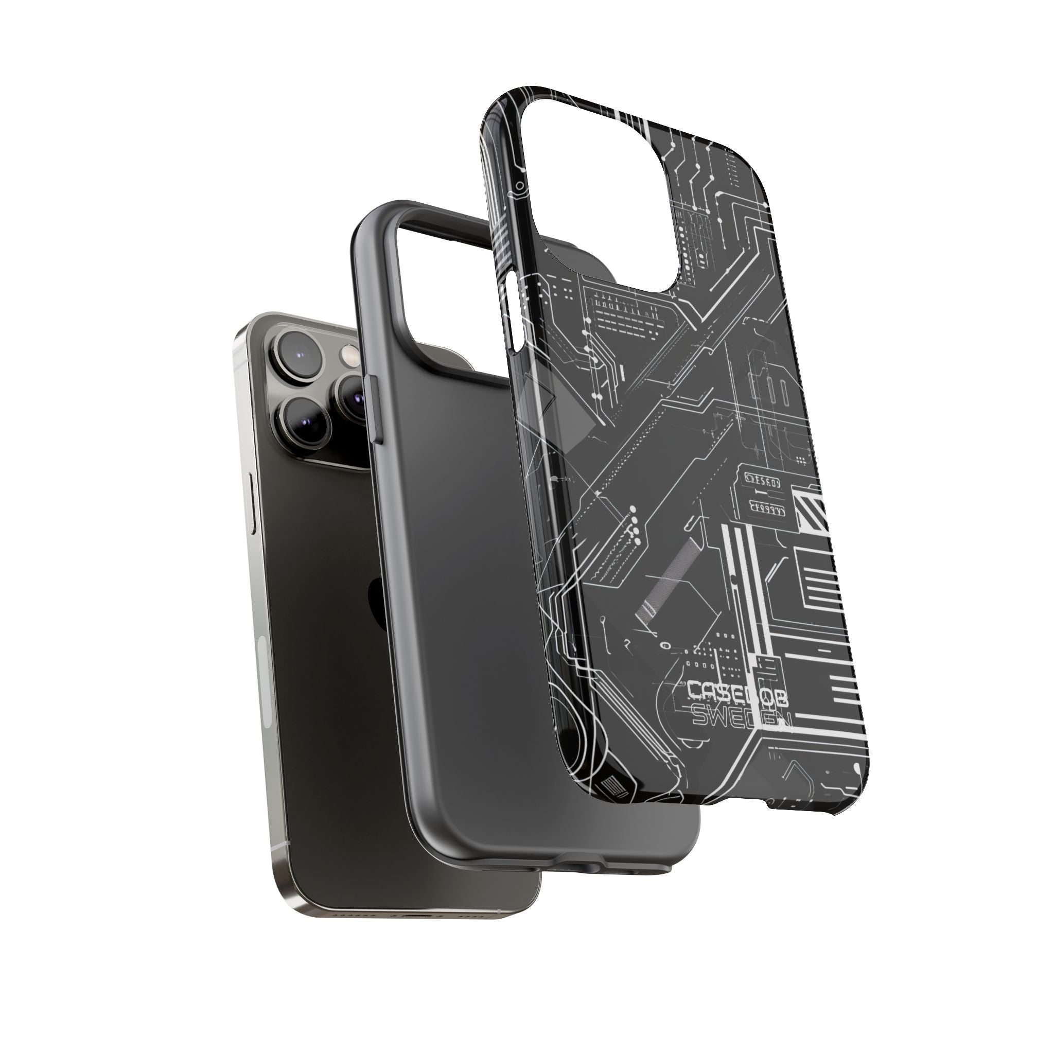 Futuristic Circuit Grid iPhone 14 - Tough