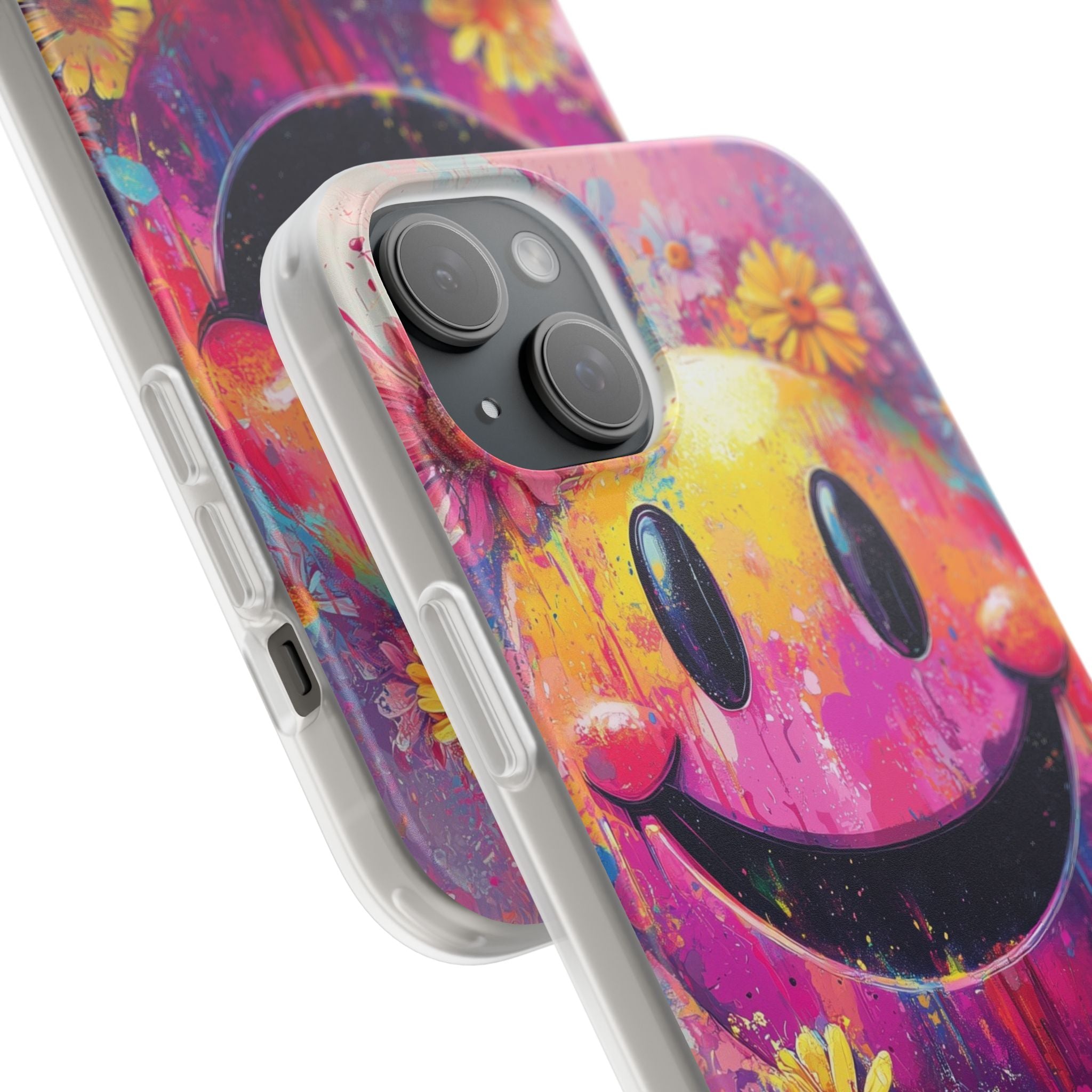 Smiley Bloom iPhone 15 Plus Case - Soft