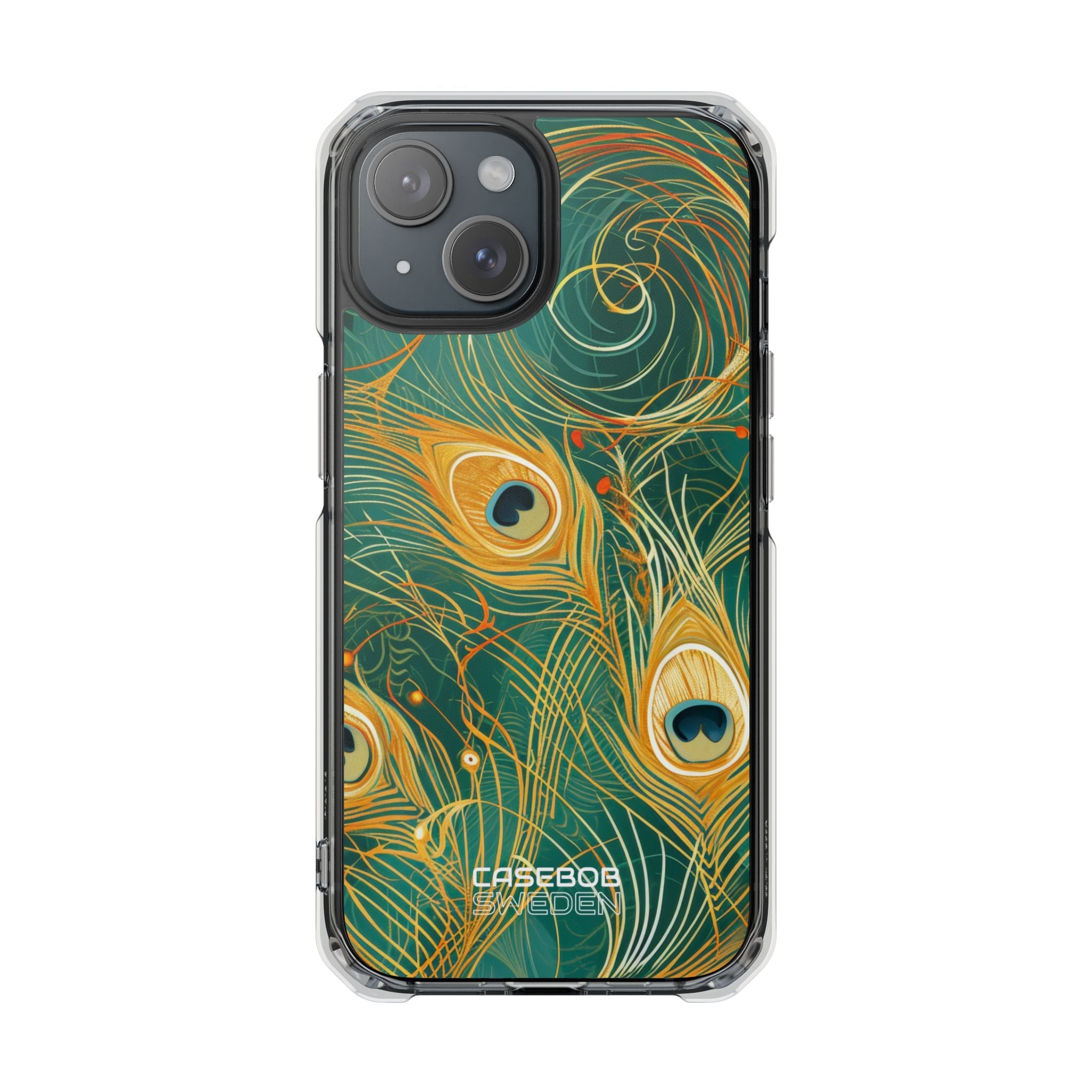 Vibrant Peacock Whirl iPhone 15 - Impact Clear+