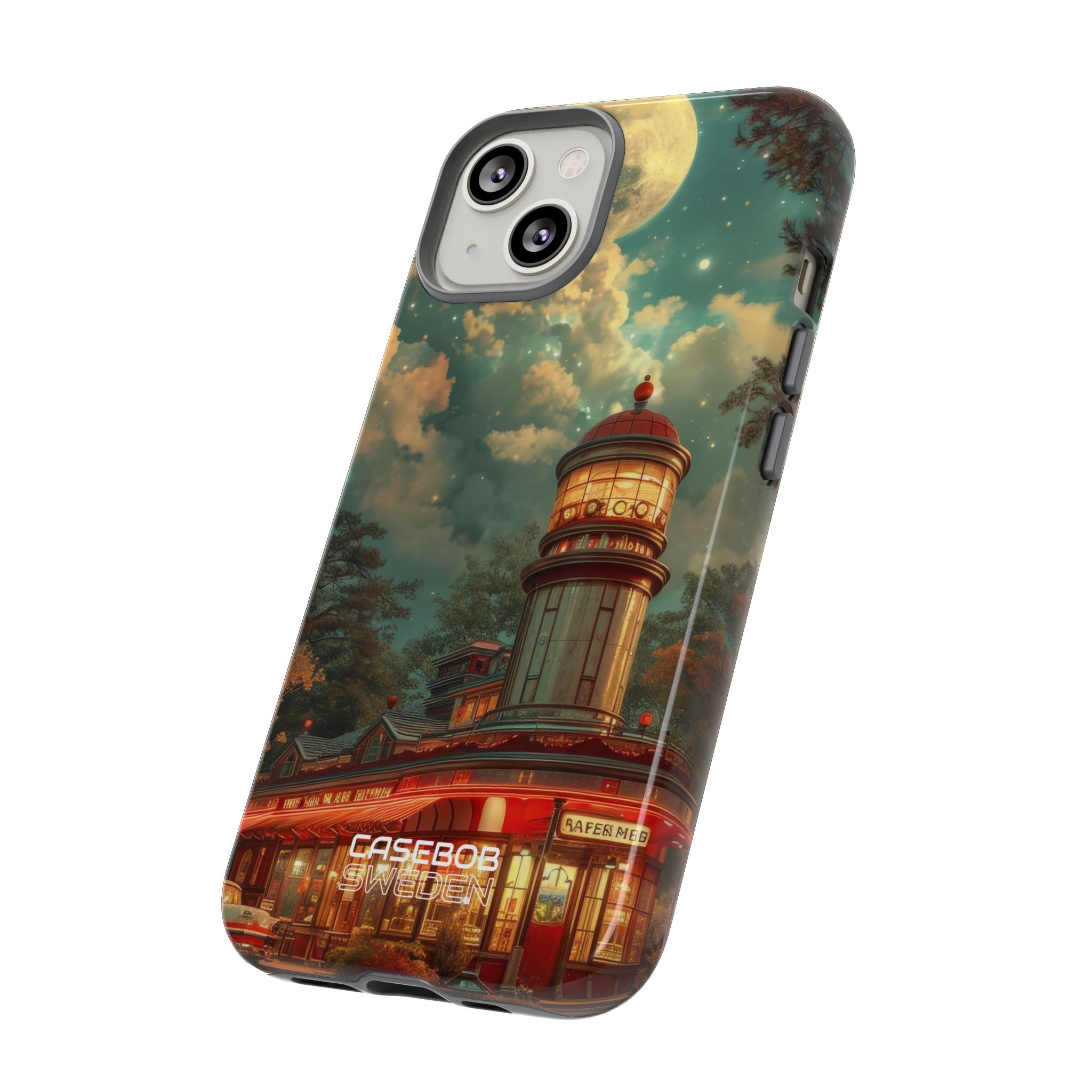 Retro Moonlight Cafe iPhone 14 - Resistente