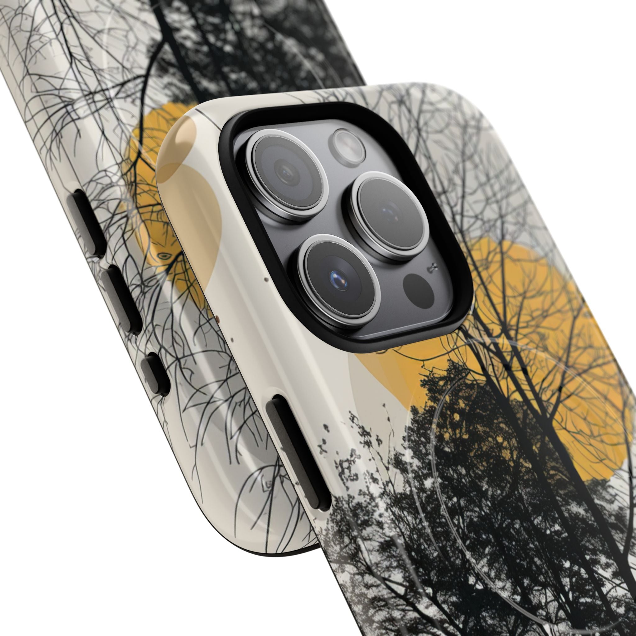 Silhouette della Foresta Dorata iPhone 15 - Tough+