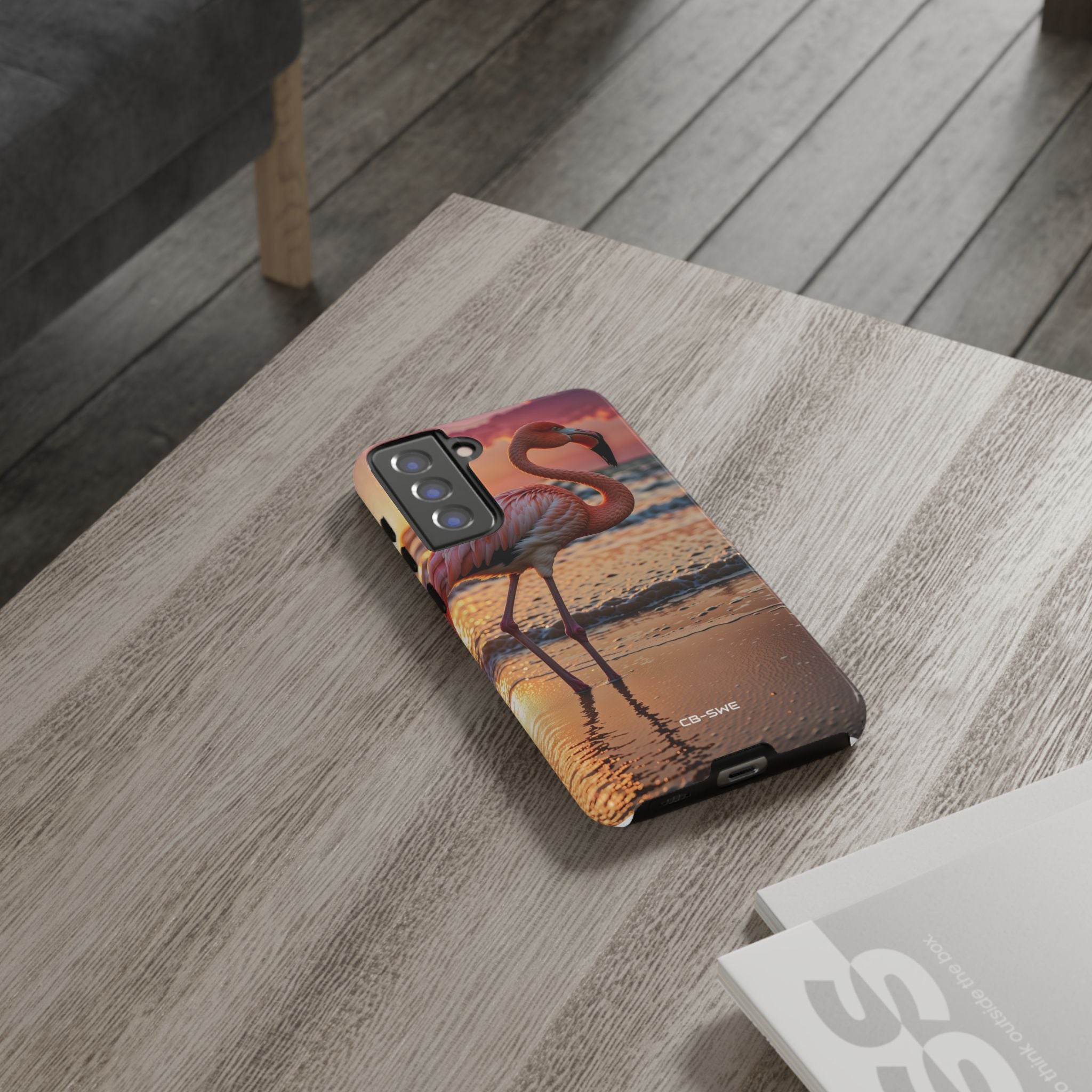 Sunset Flamingo Stand - Samsung Case