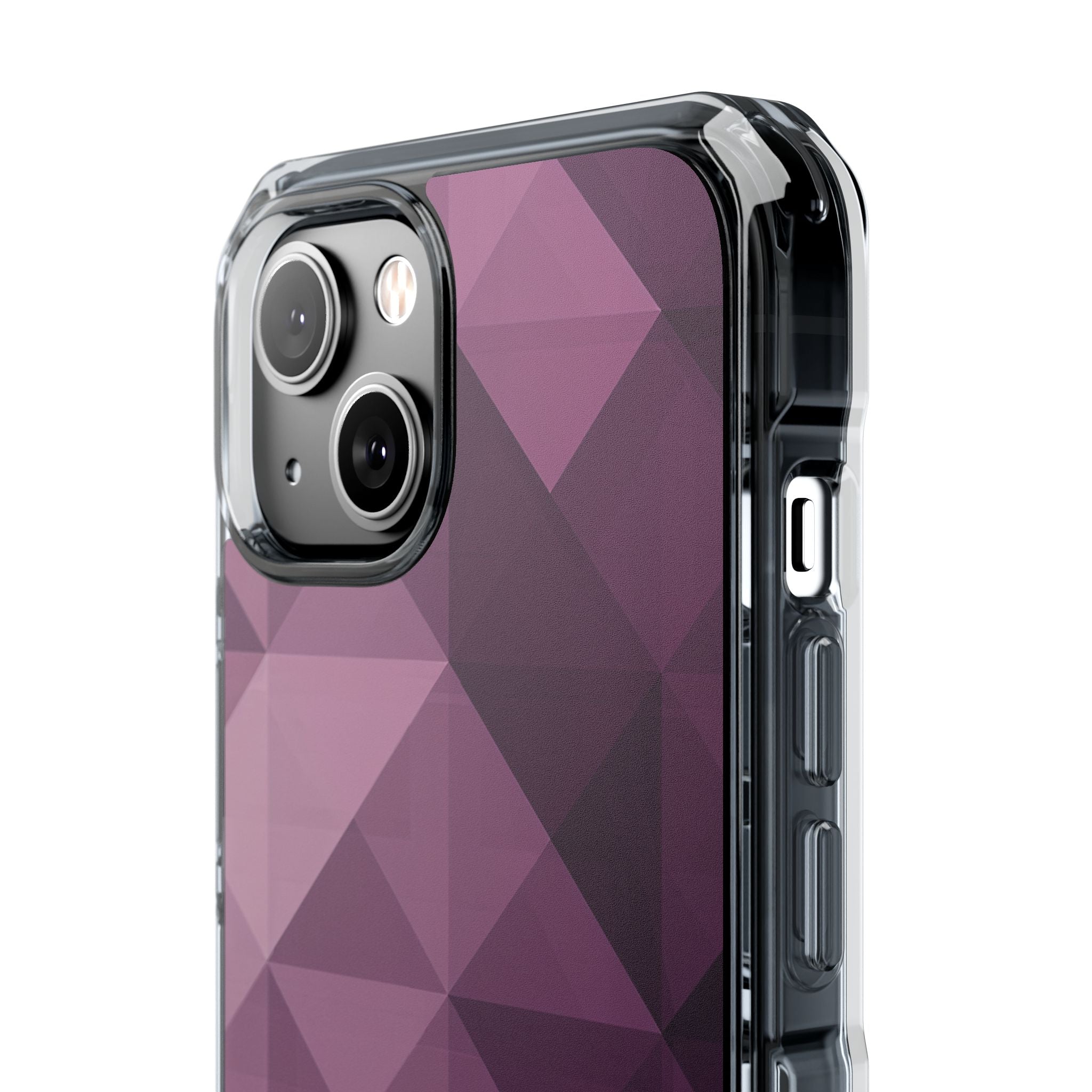 Paarse geometrische mozaïek iPhone 14 - Impact Clear+