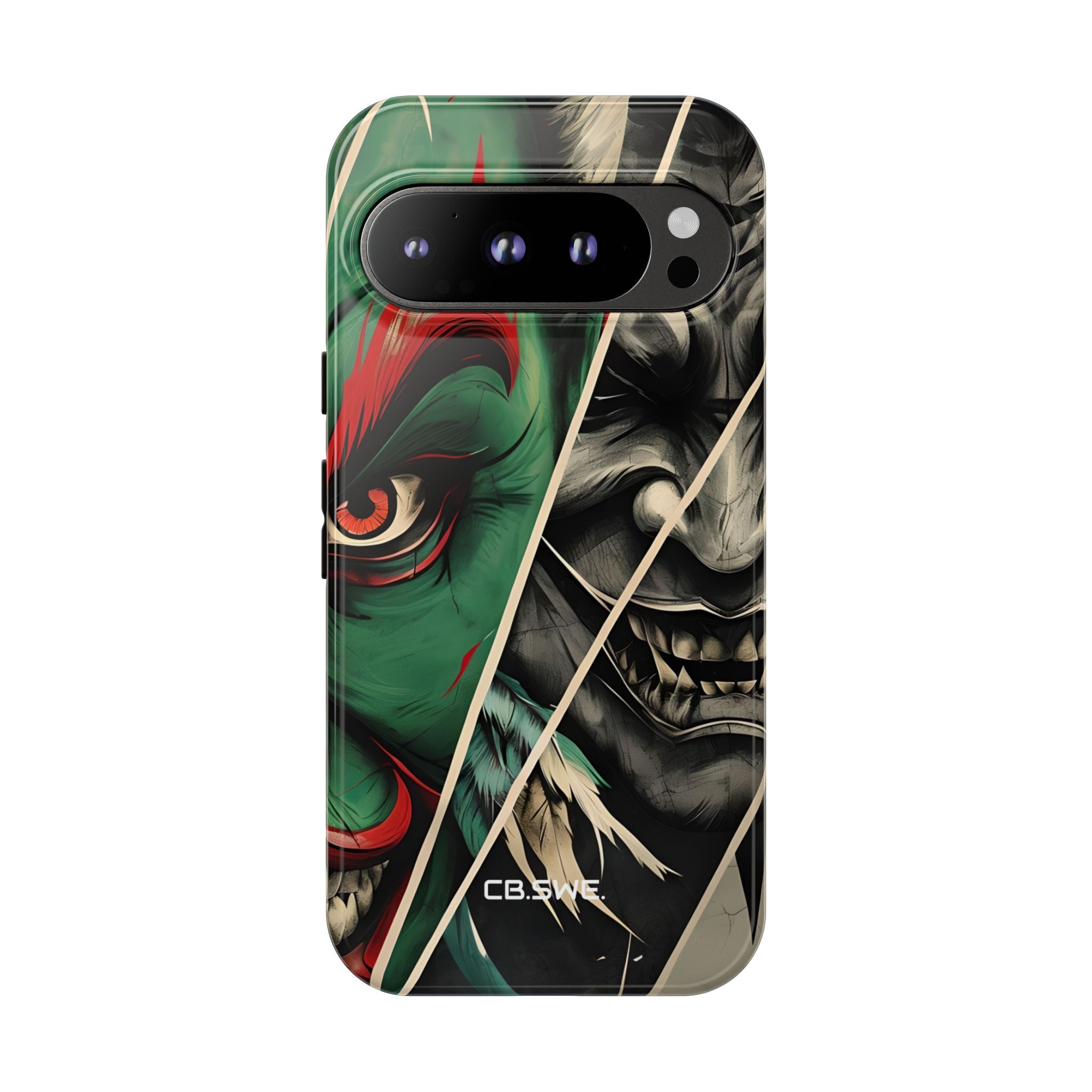 Striking Japanese Mask Art Vivid Colors Google Pixel 9 - Tough