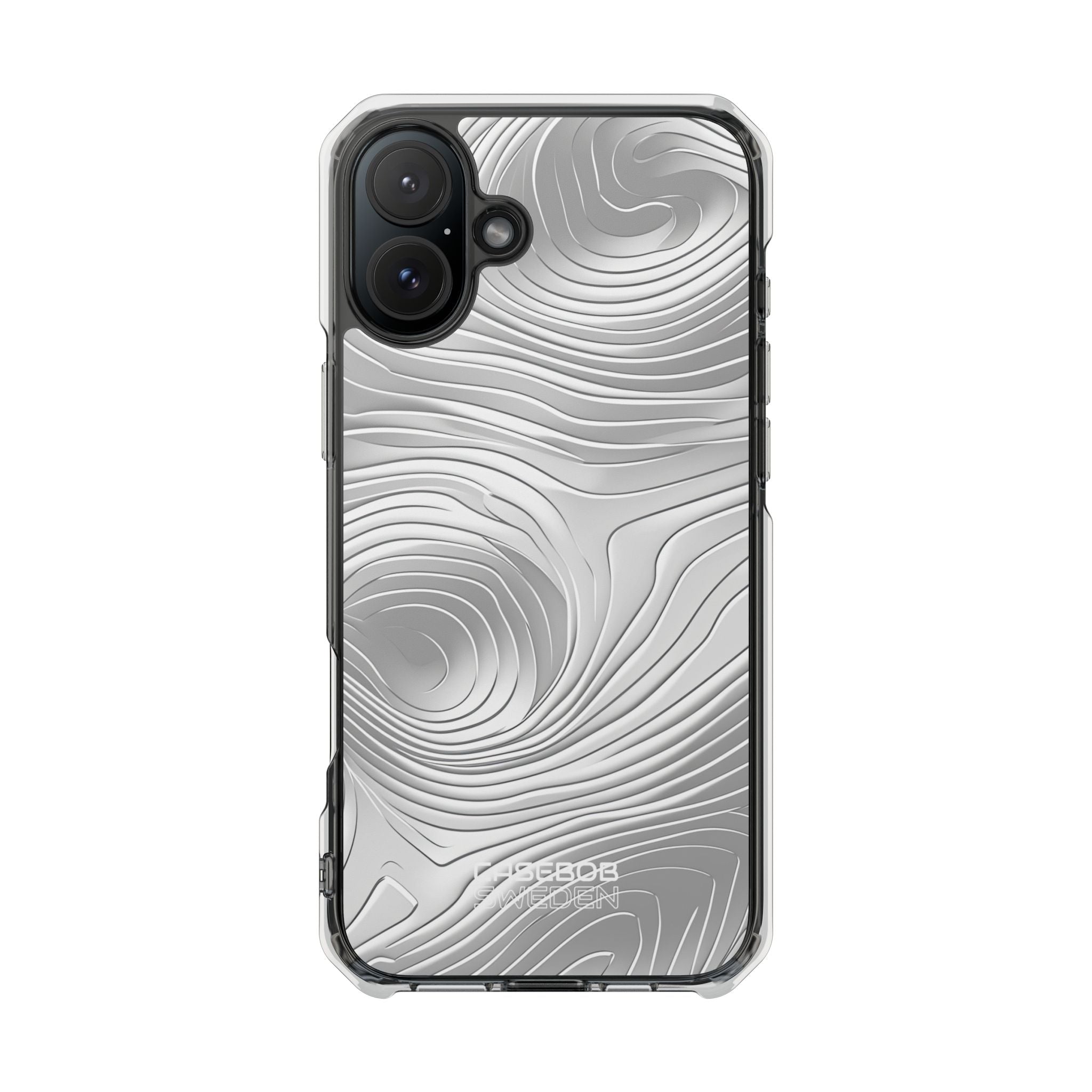 Monochrome Flow Lines iPhone 16 - Impact Clear+