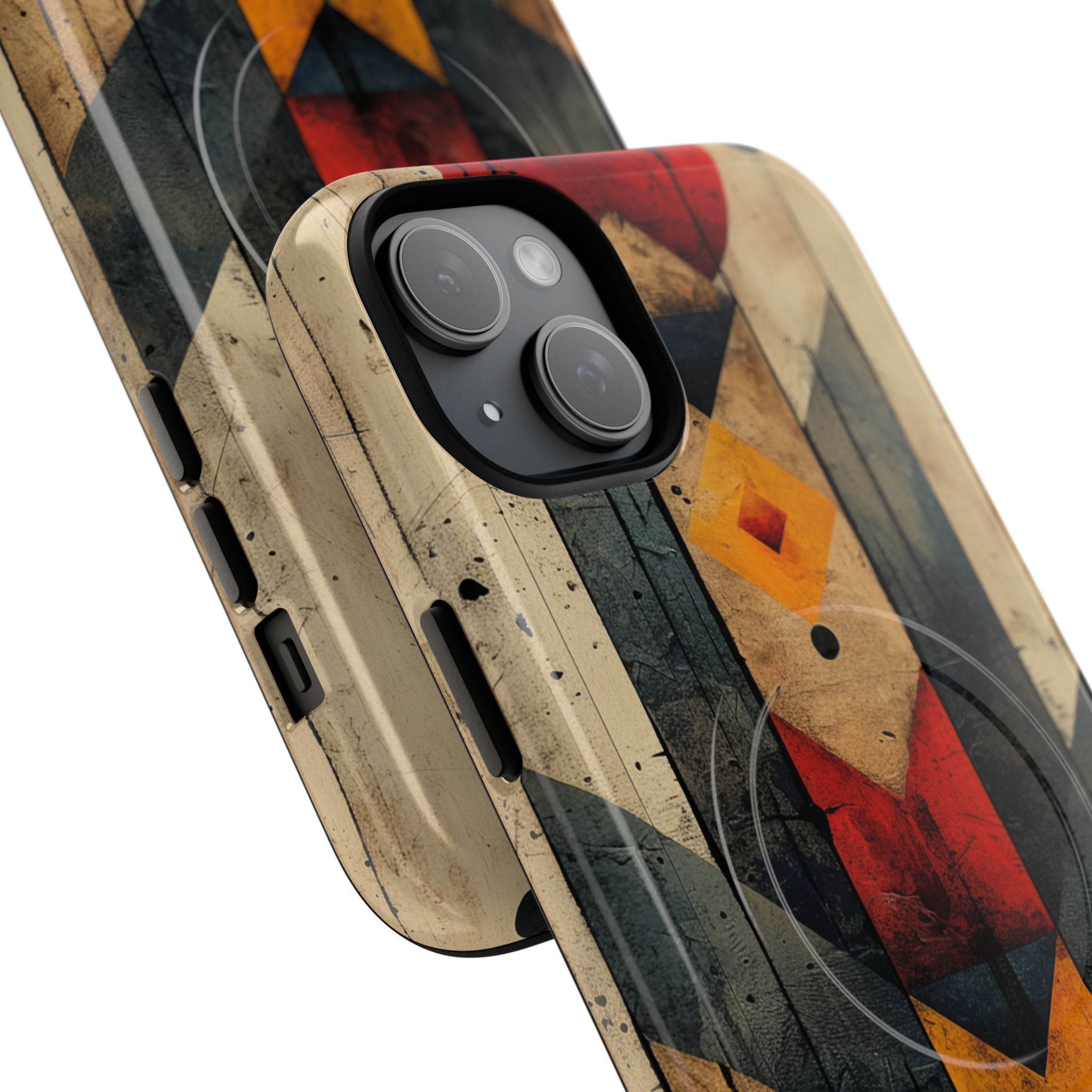 Geometric Fire Rise iPhone 15 - Tough+