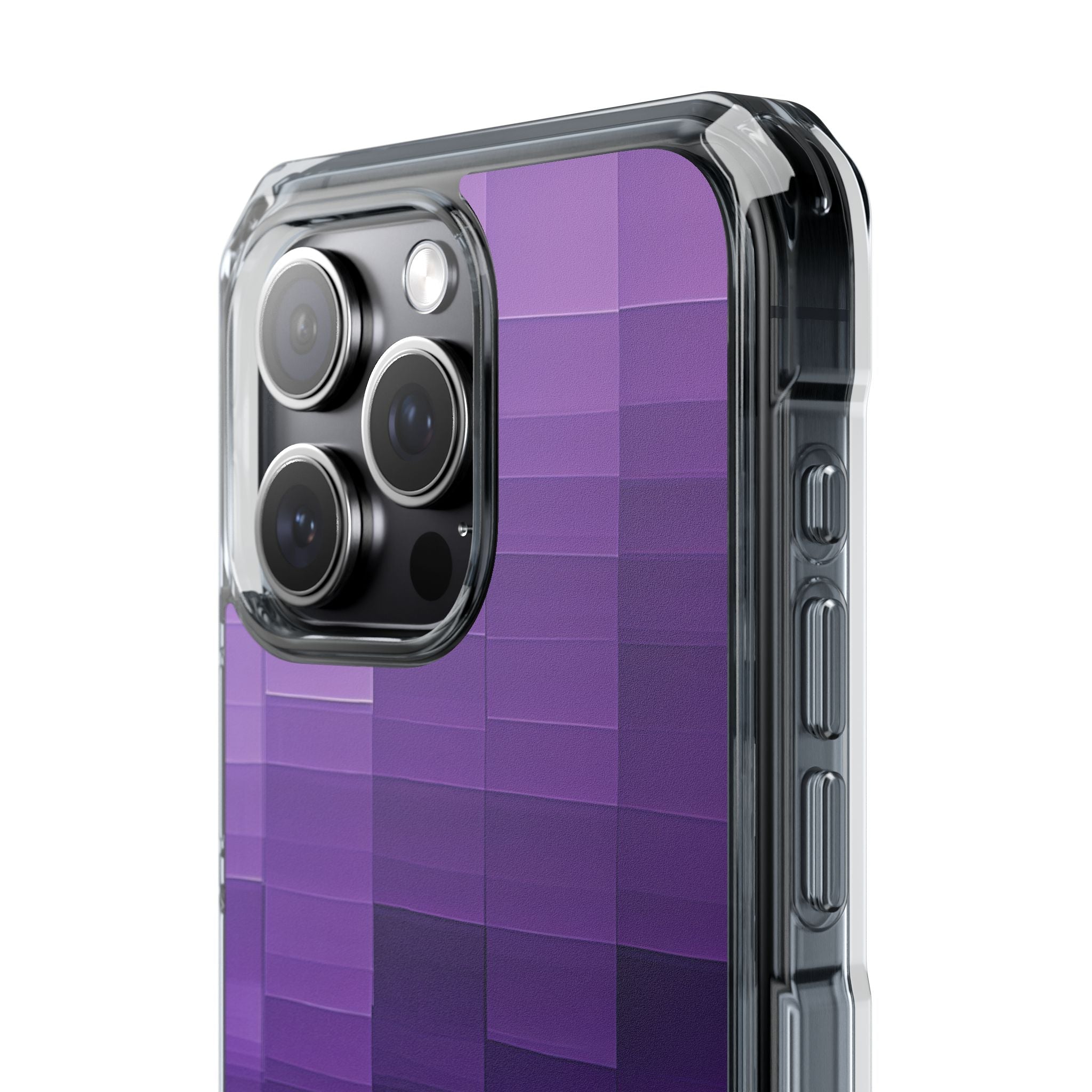 Purple Horizon Grid iPhone 15 - Impact Clear+