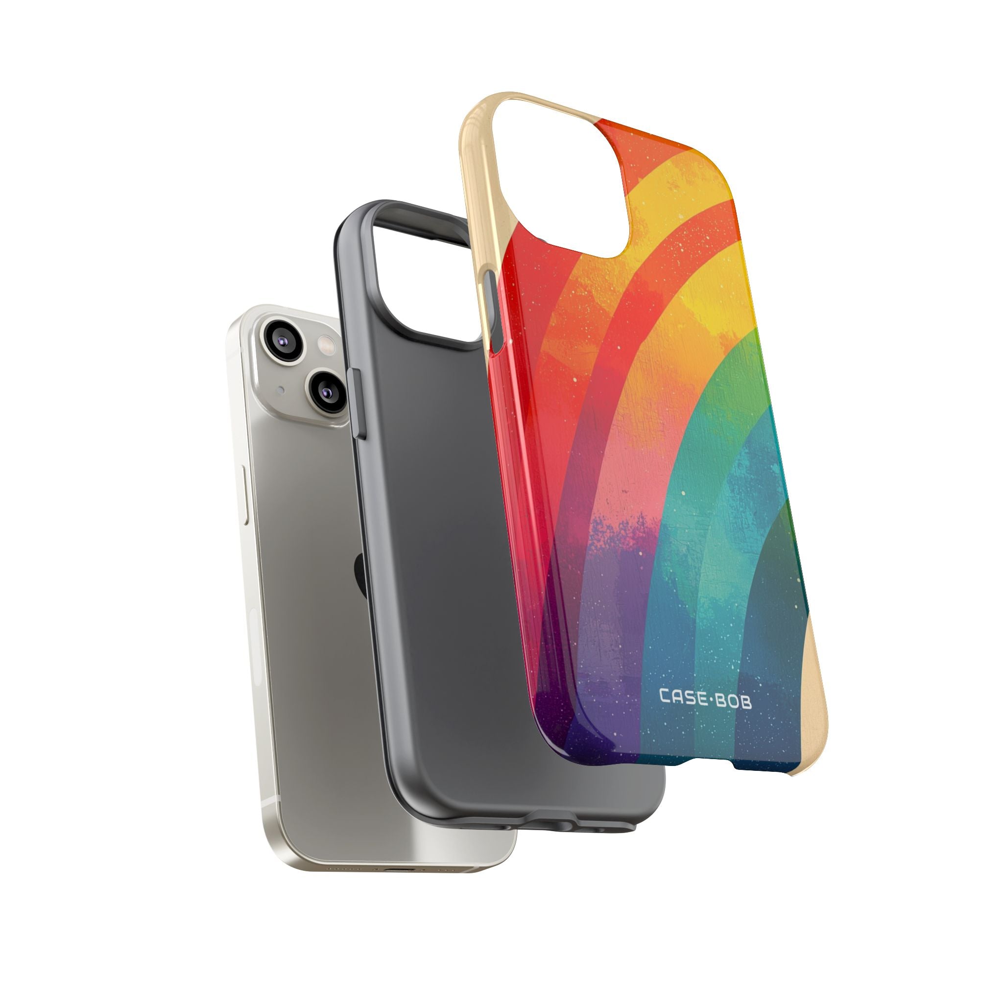 Textured Rainbow Arc iPhone 14 Case - Tough