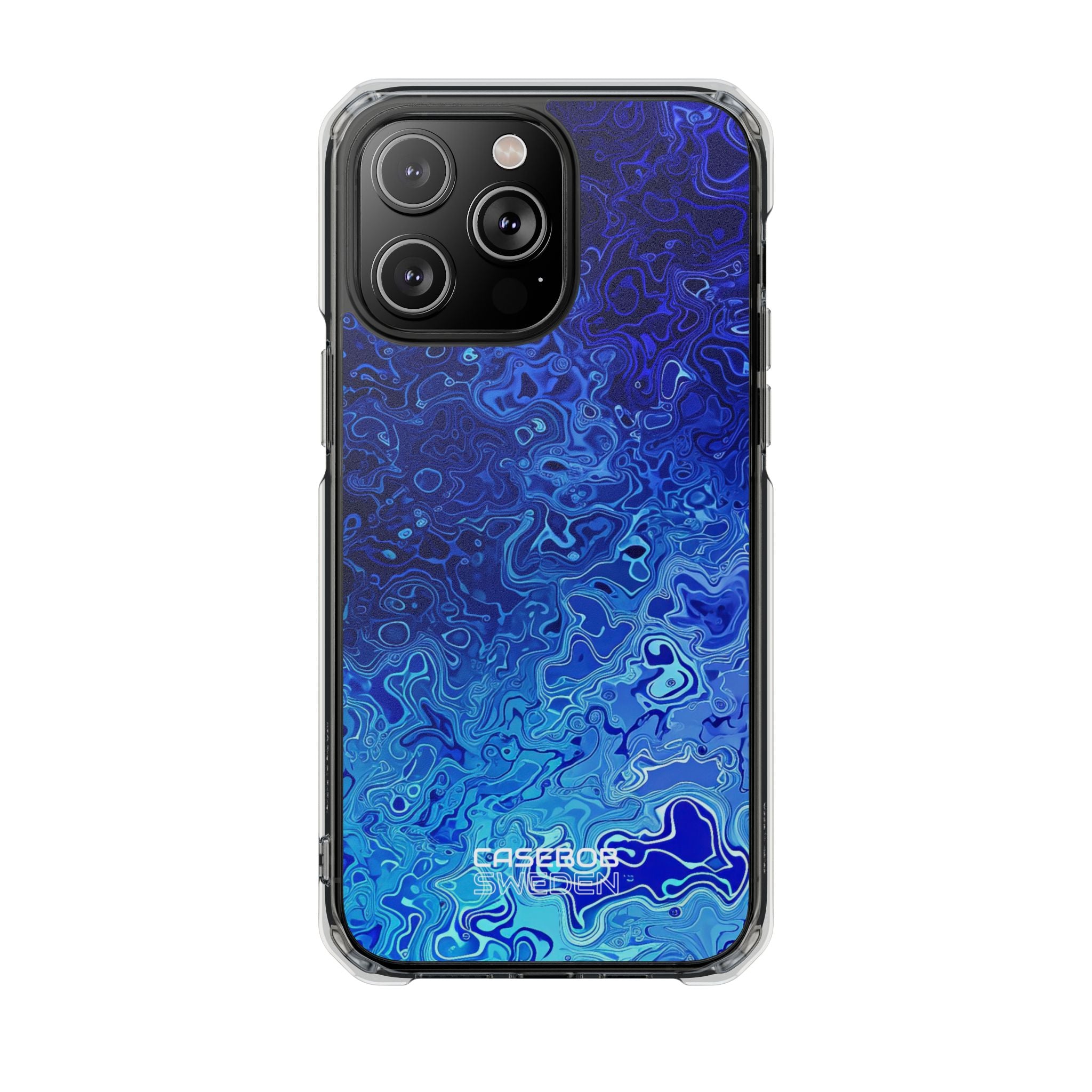 Swirling Blue Currents iPhone 14 - Impact Clear+