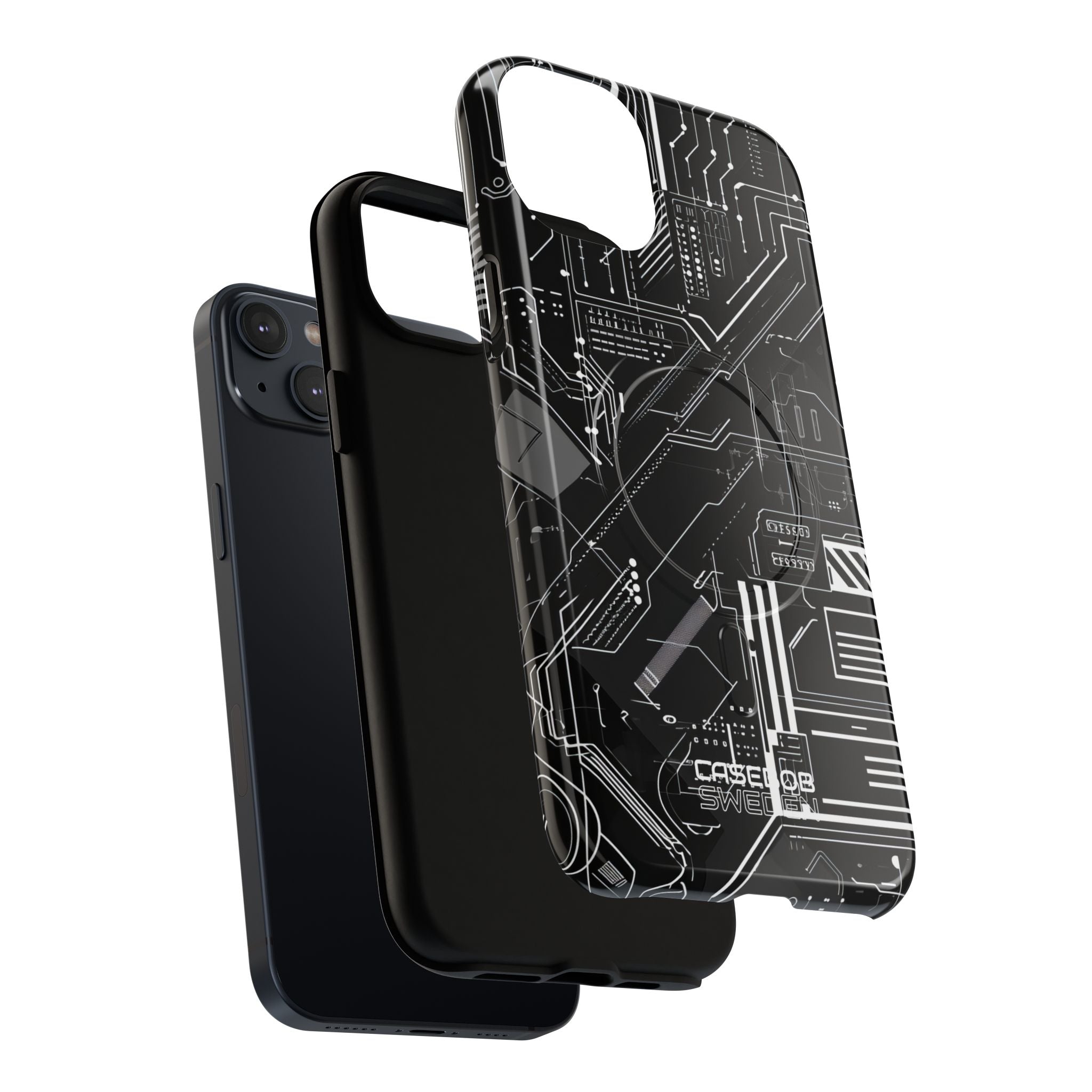 Futuristic Circuit Grid iPhone 14 - Tough+