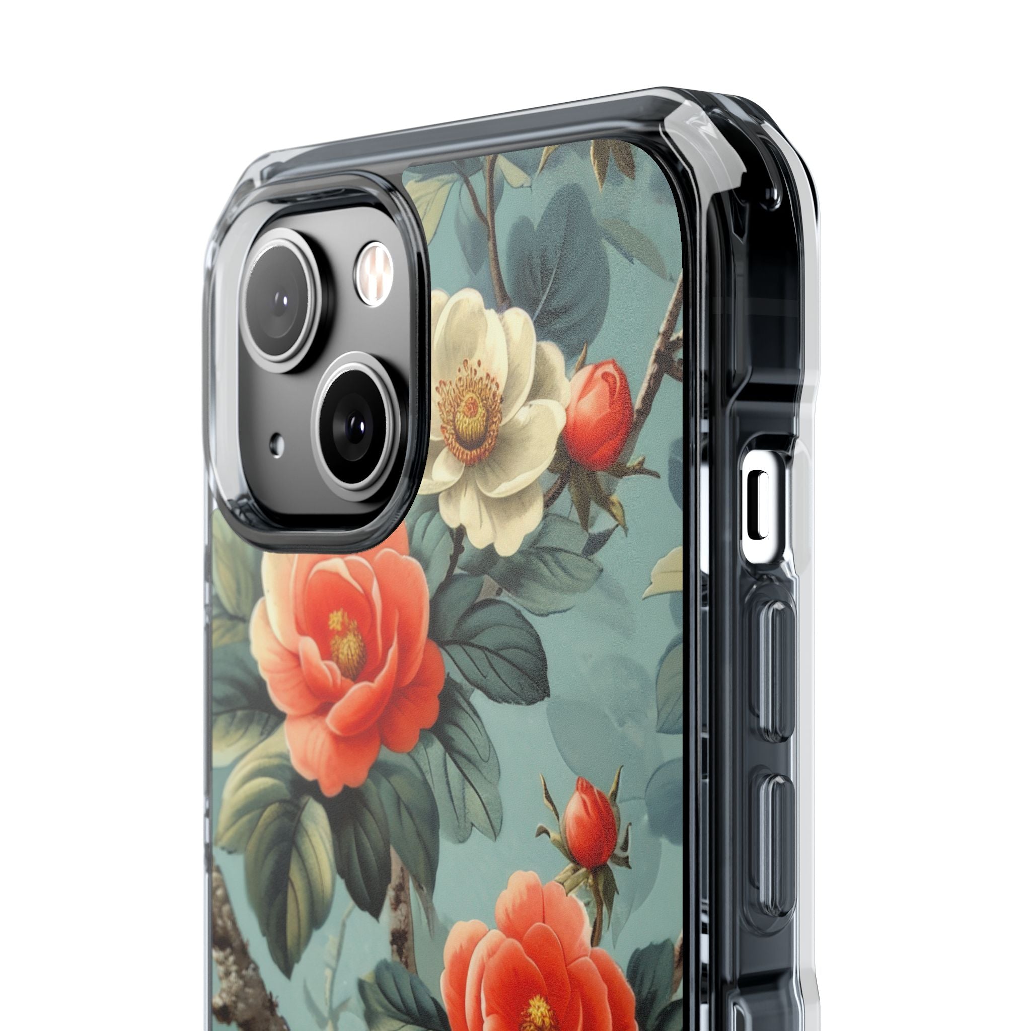 Coral Blossom Tapestry iPhone 14 - Impact Clear+