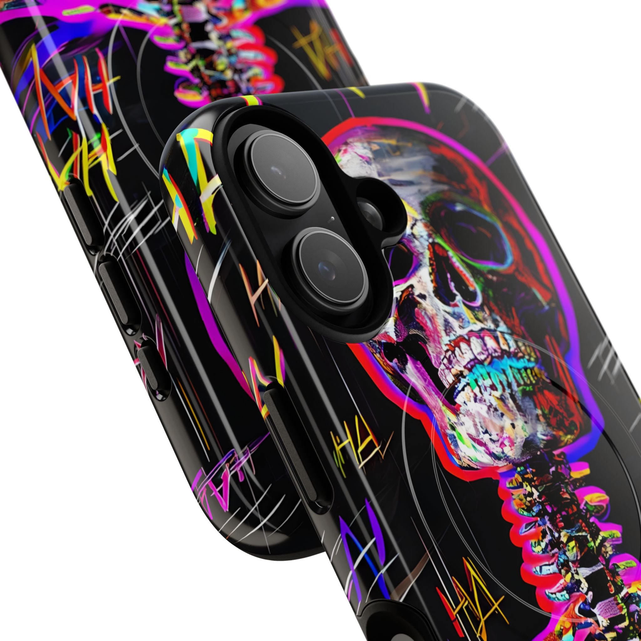 Neon Skeleton Laugh iPhone 17 Case - Tough+