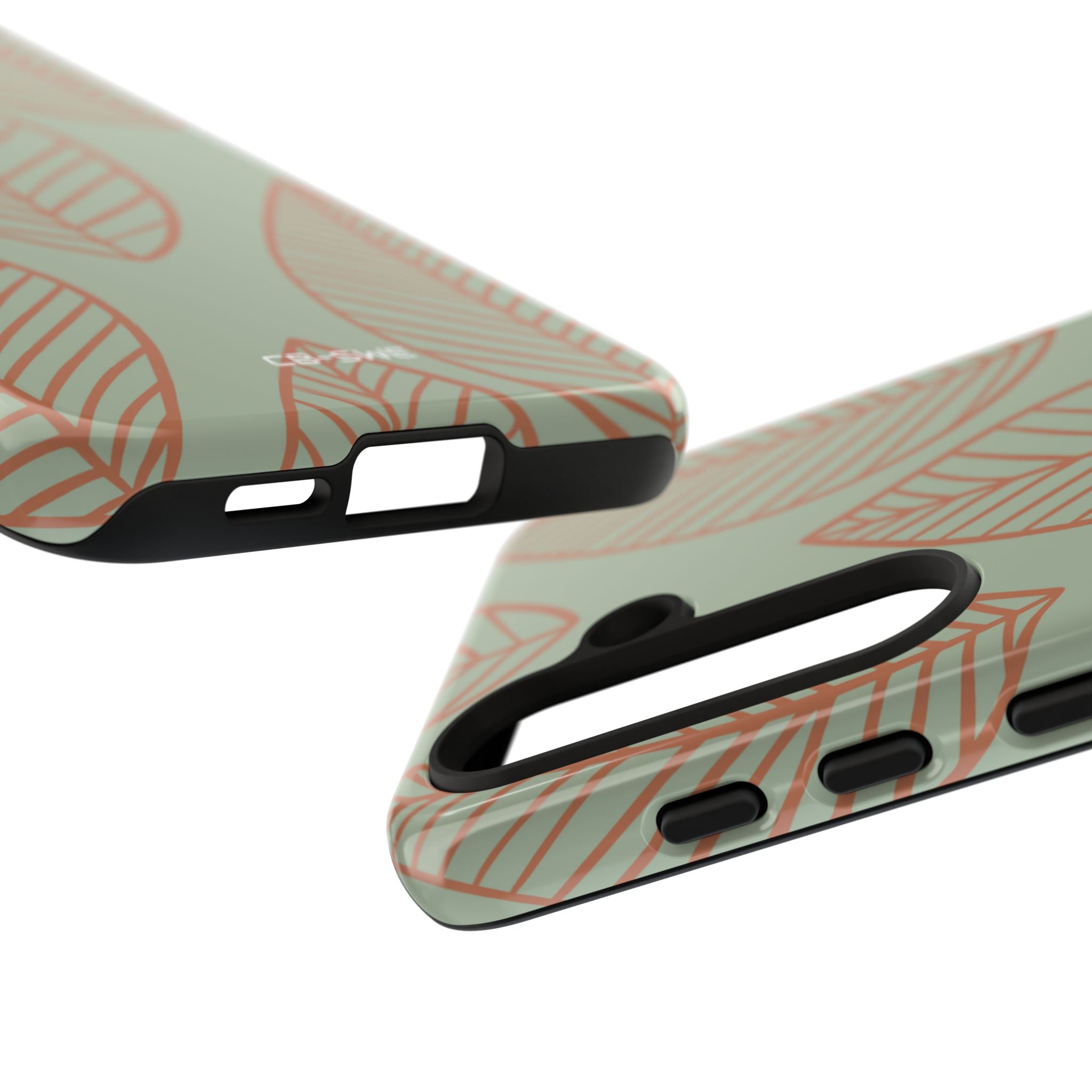 Mint and Orange Leaves - Samsung Case
