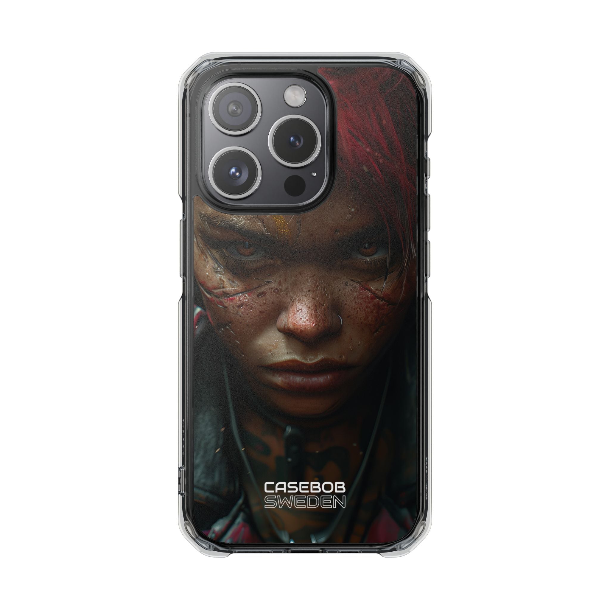 Cyberpunk Rebel Portrait iPhone 15 - Impact Clear+