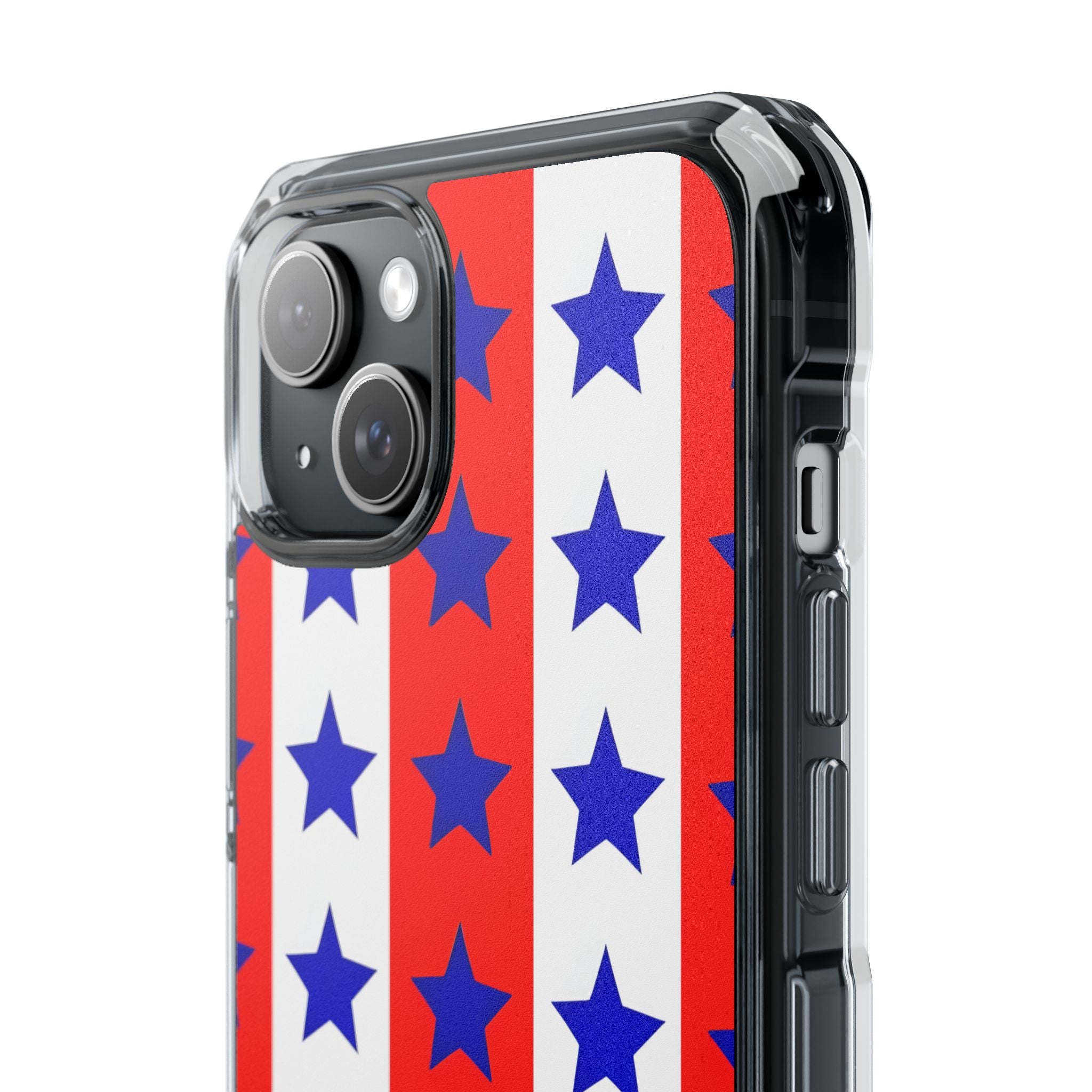 Patriotic American Flag Inspired Seamless iPhone 15 - Impact Clear+