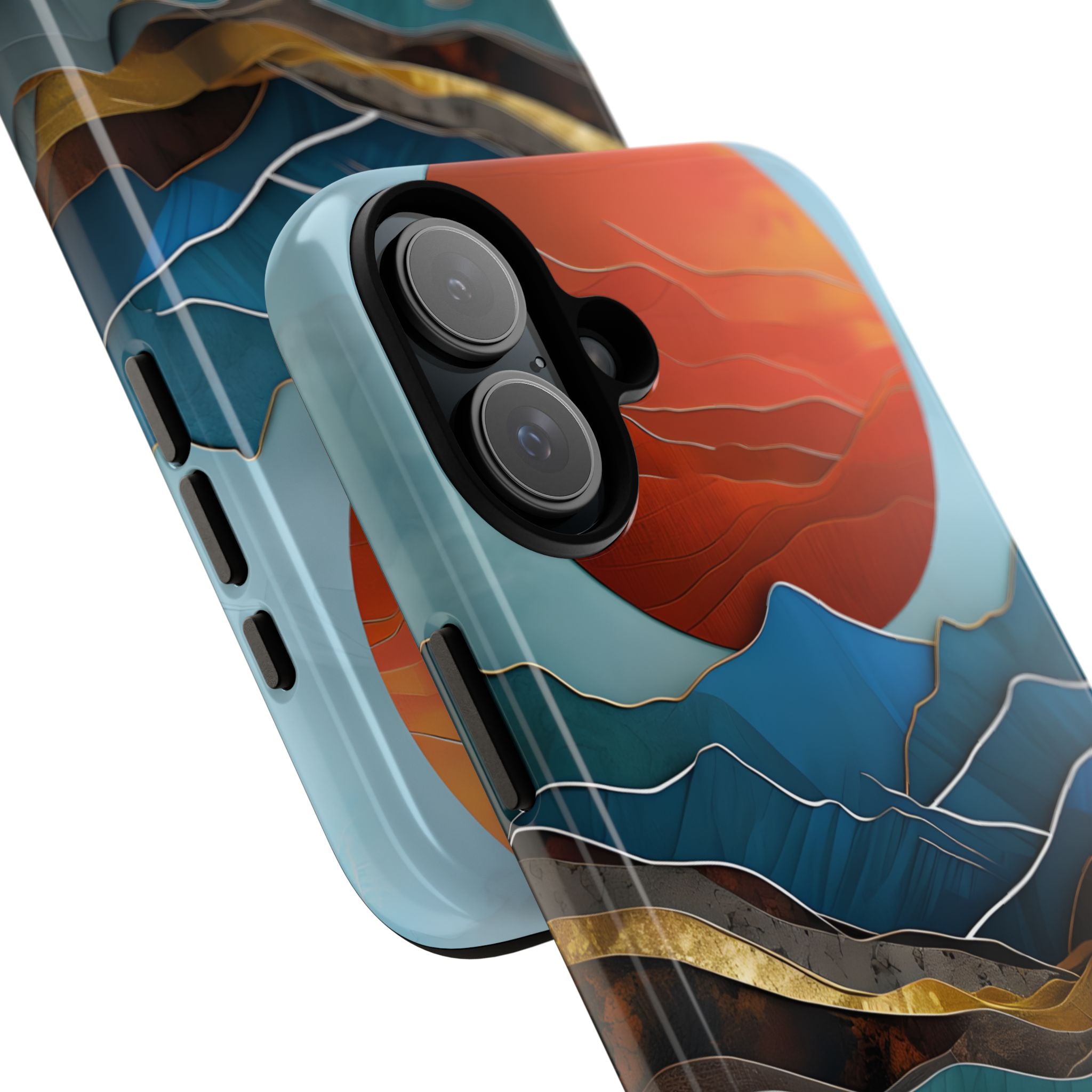 Serene Layered Mountain Terrain iPhone 16 - Tough
