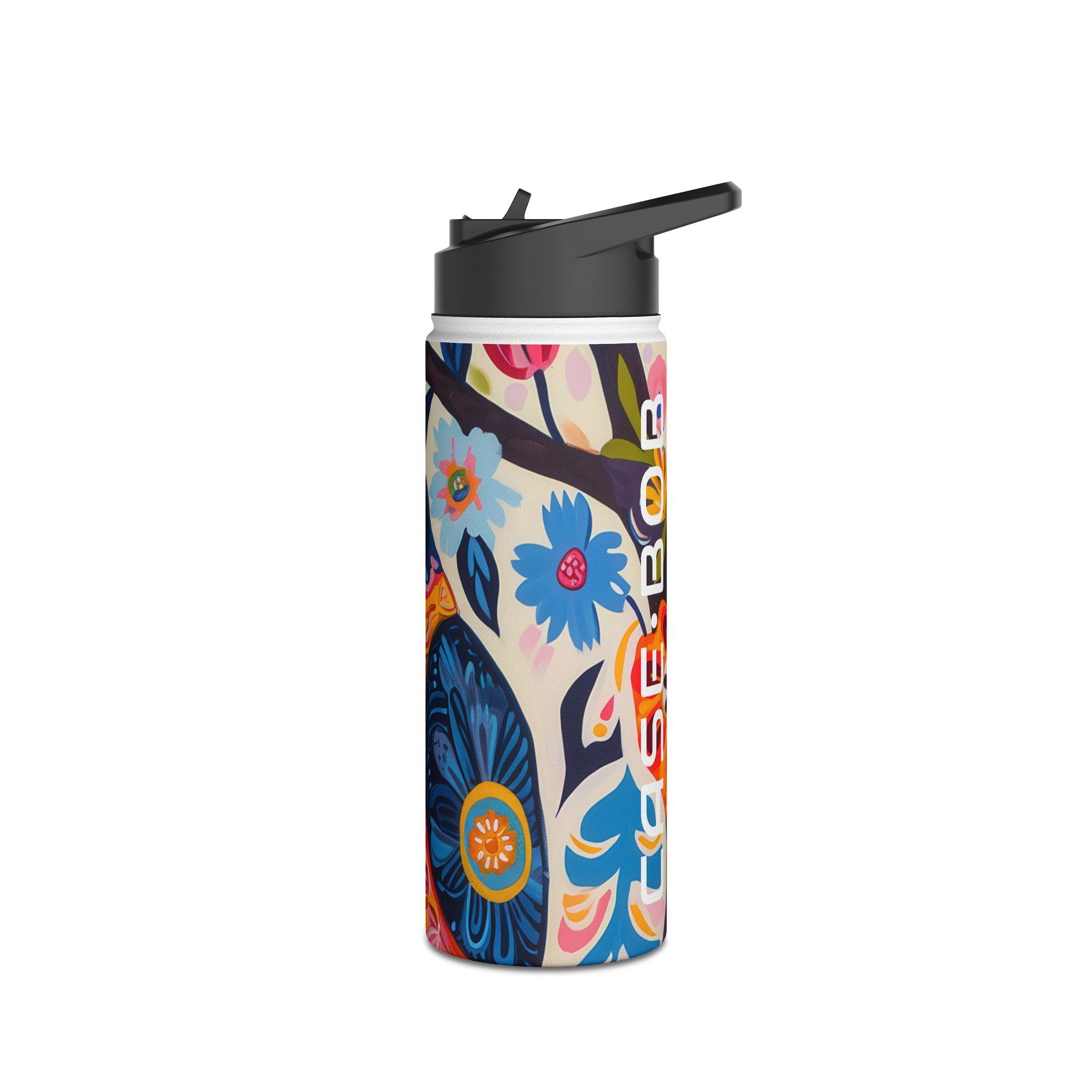 Ornate Owl Bloom - Stainless Steel Water Bottle