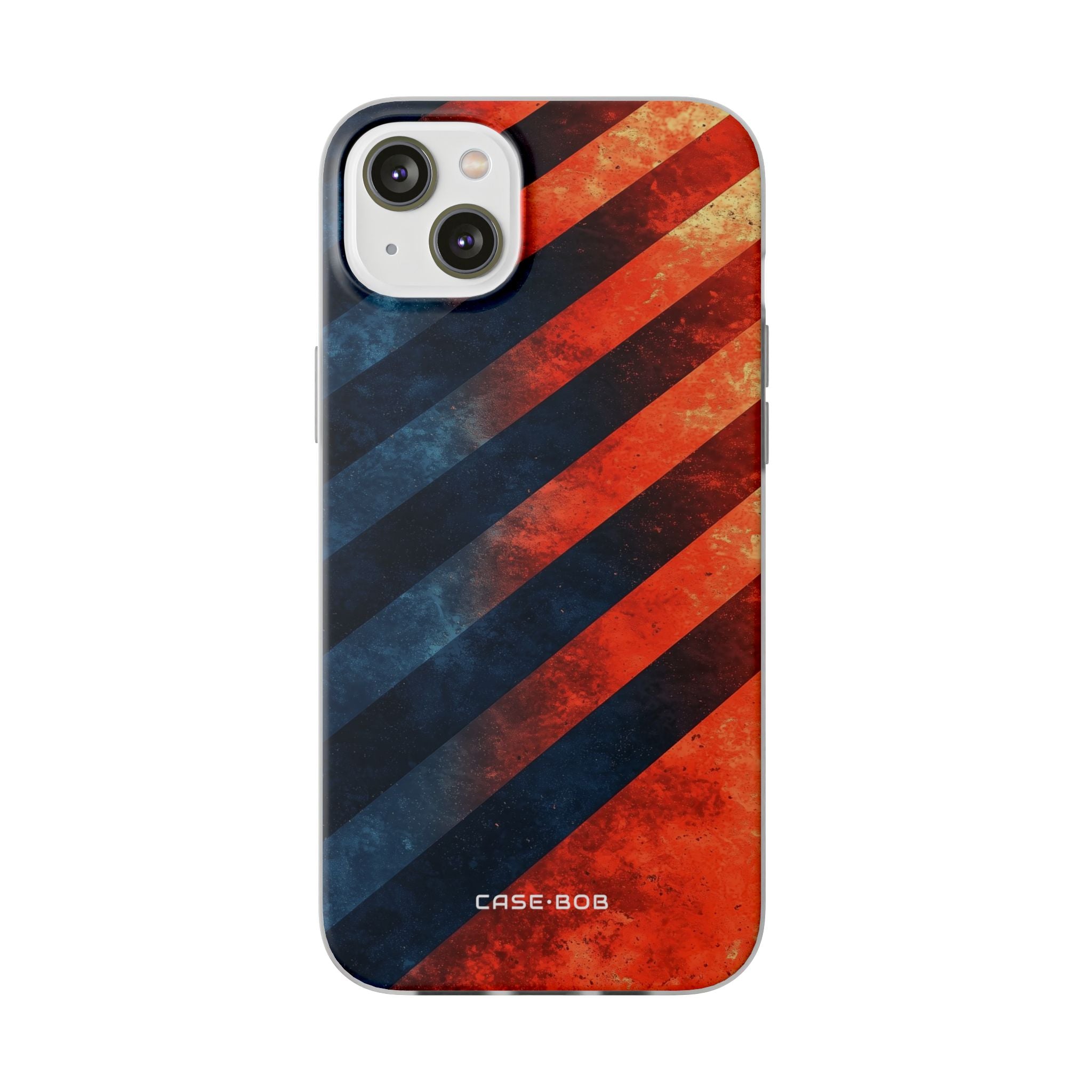 Diagonal Stripes Blaze iPhone 14 Plus Case - Soft