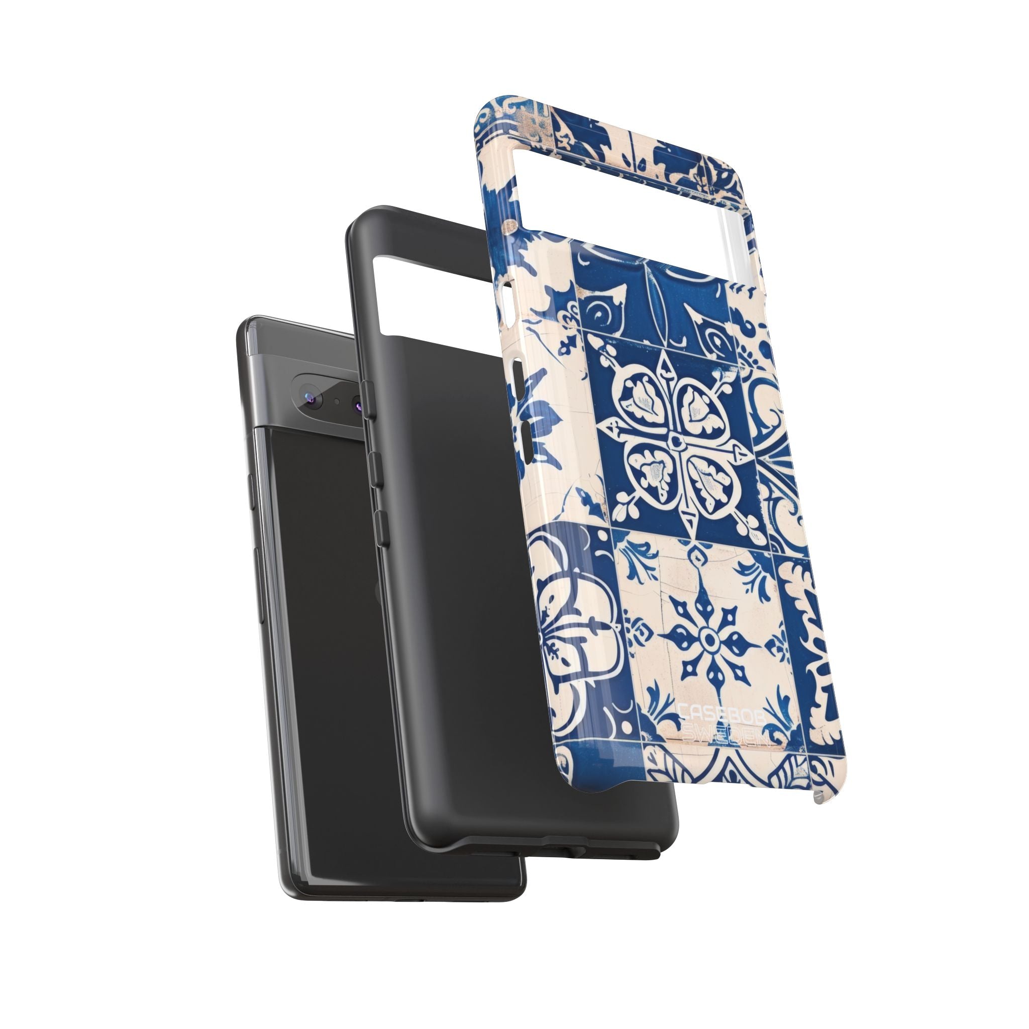 Piastrelle Blu Ornate Google Pixel 7 - Tough