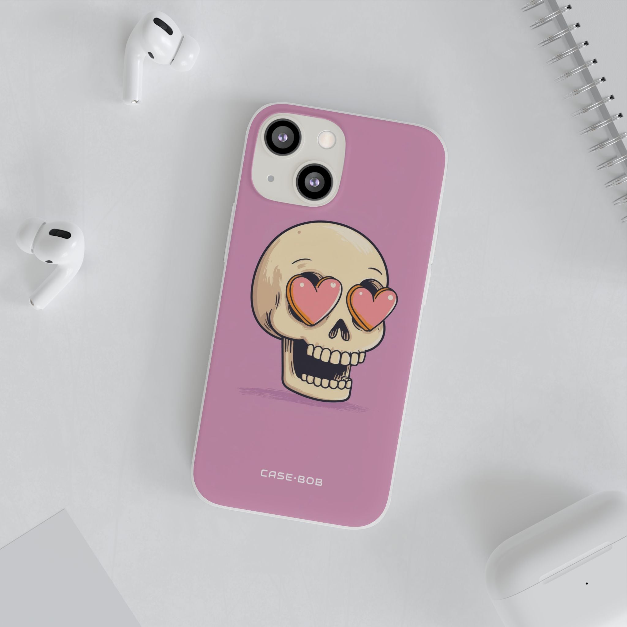 Heart Eyed Skull iPhone 13 mini Case - Soft