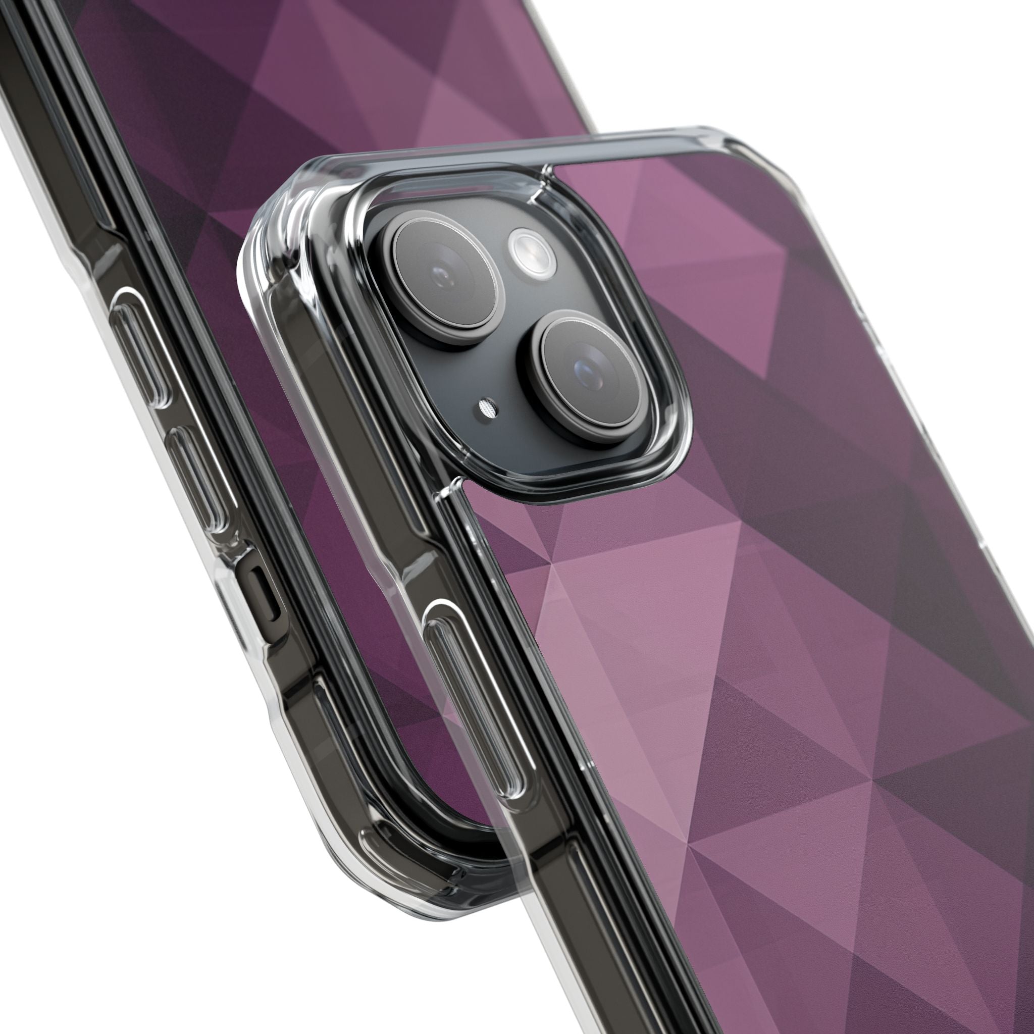 Paarse geometrische mozaïek iPhone 15 - Impact Clear+