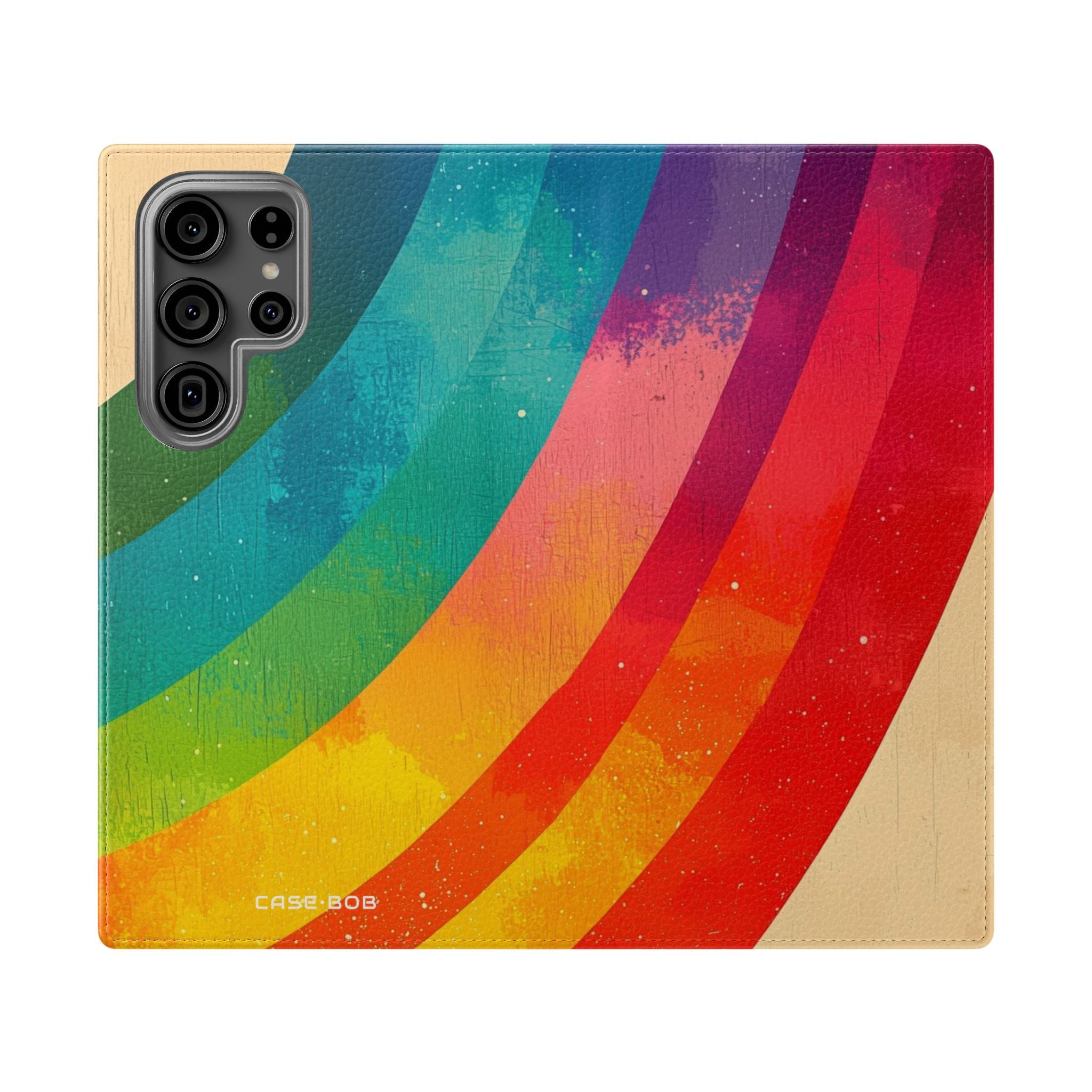 Kaareva sateenkaari-tuuli - Samsung S23 Ultra -lompakkokotelo