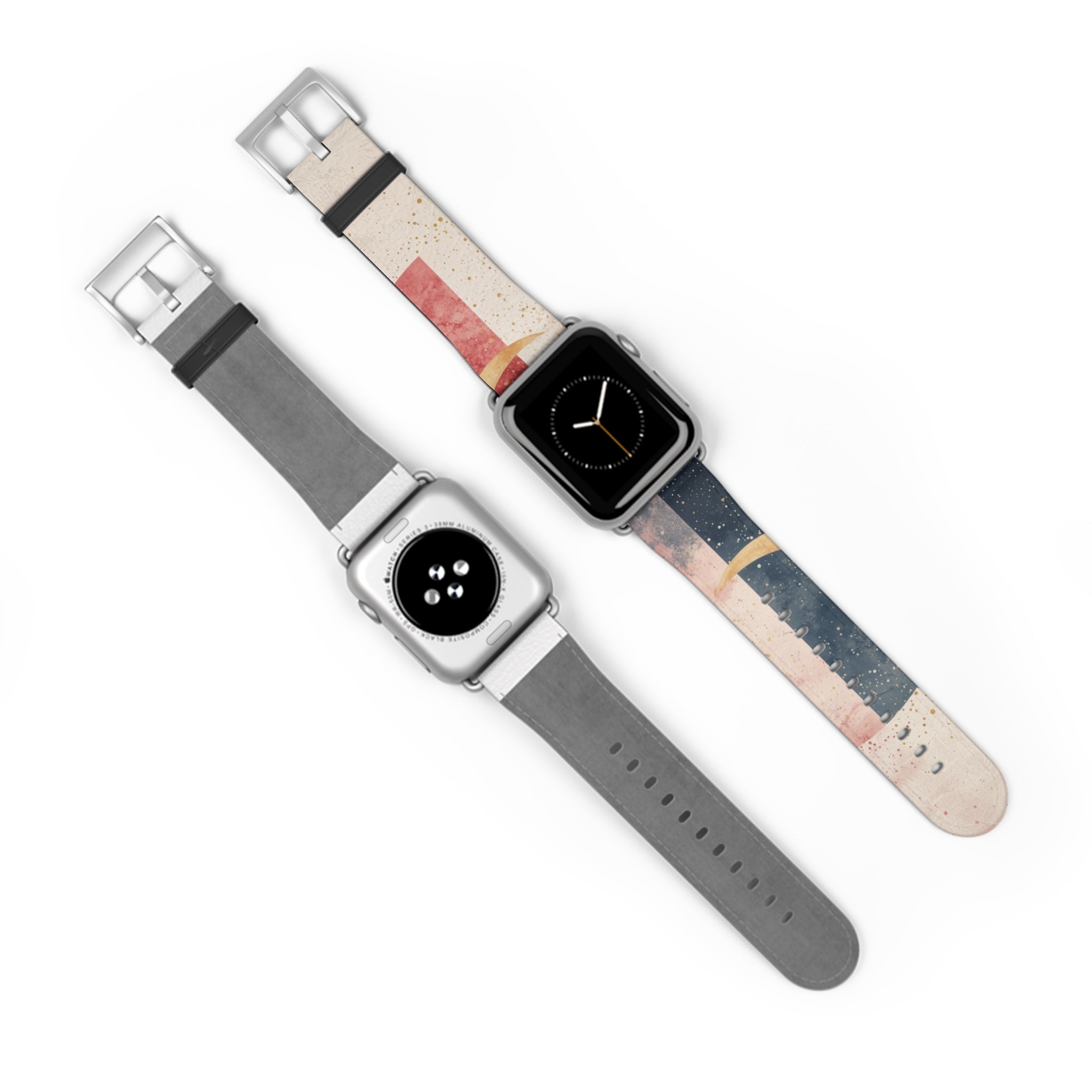 Golden Crescents Crimson - Watch Band