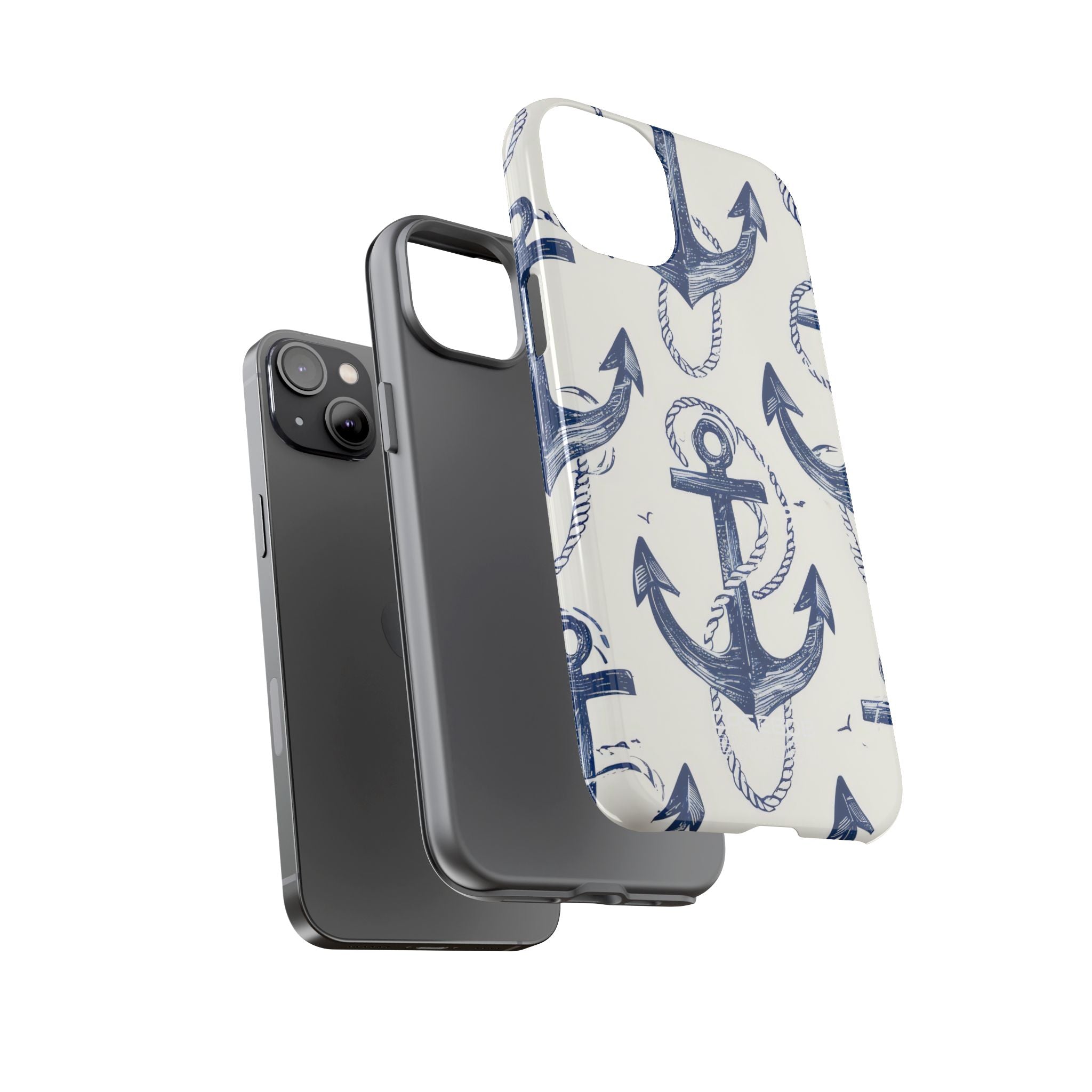 Arazzo con ancora blu navy iPhone 14 - Tough