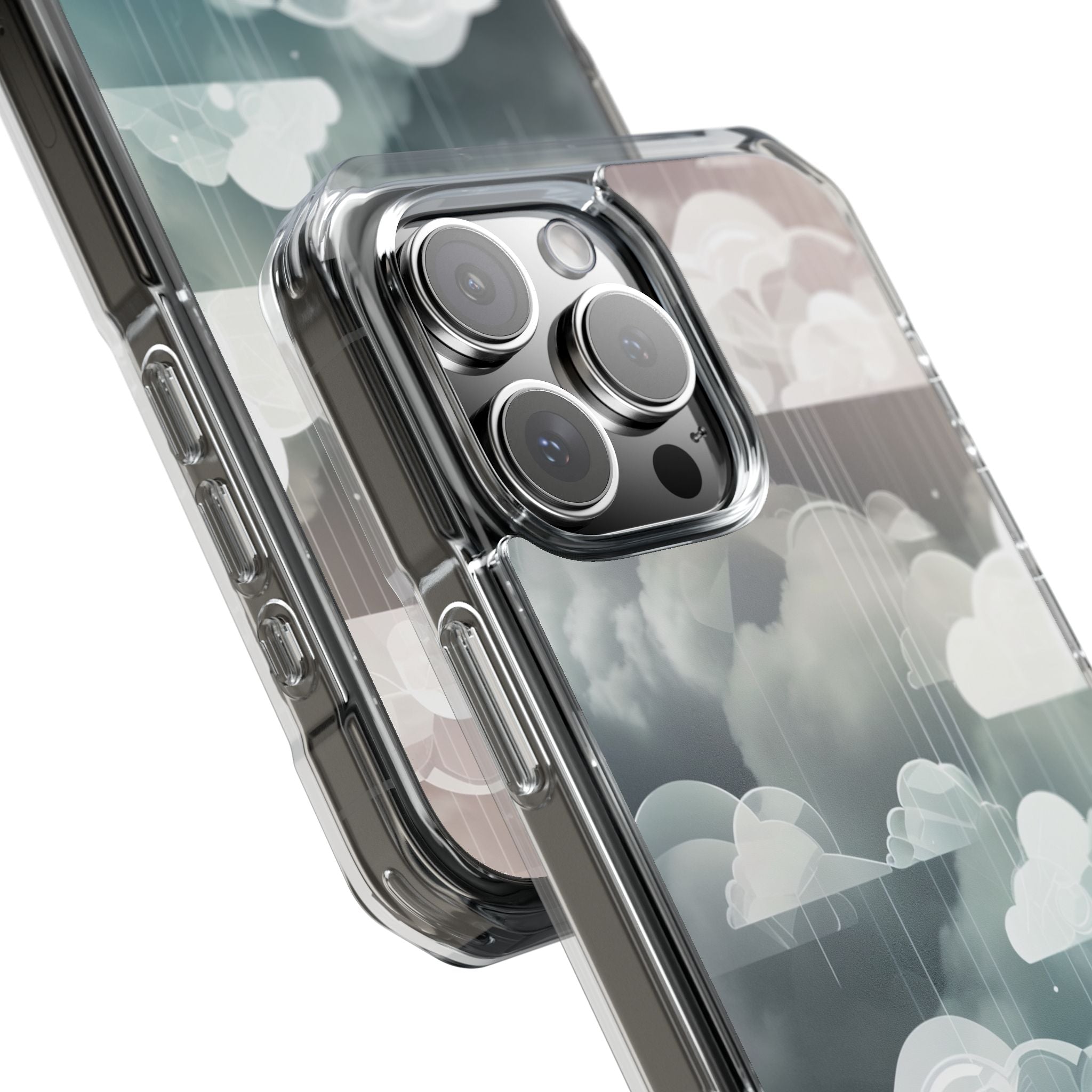 Silver Dream Clouds iPhone 16 - Impact Clear+
