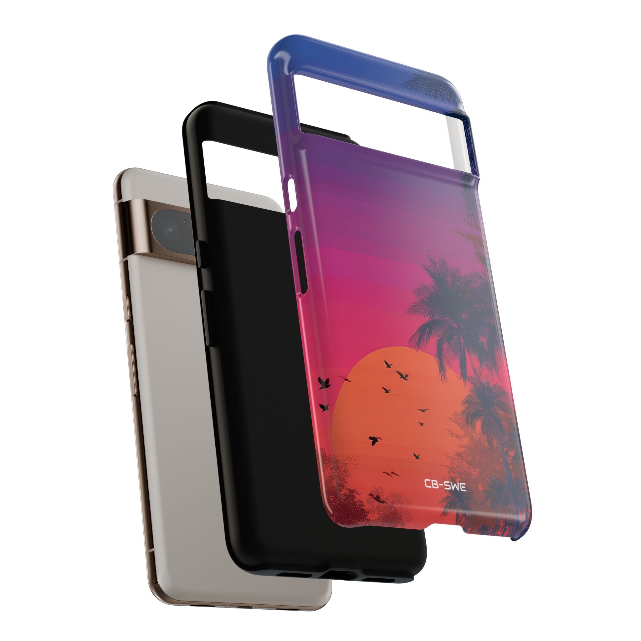 Tropical Sunset Silhouettes - Google Pixel Case