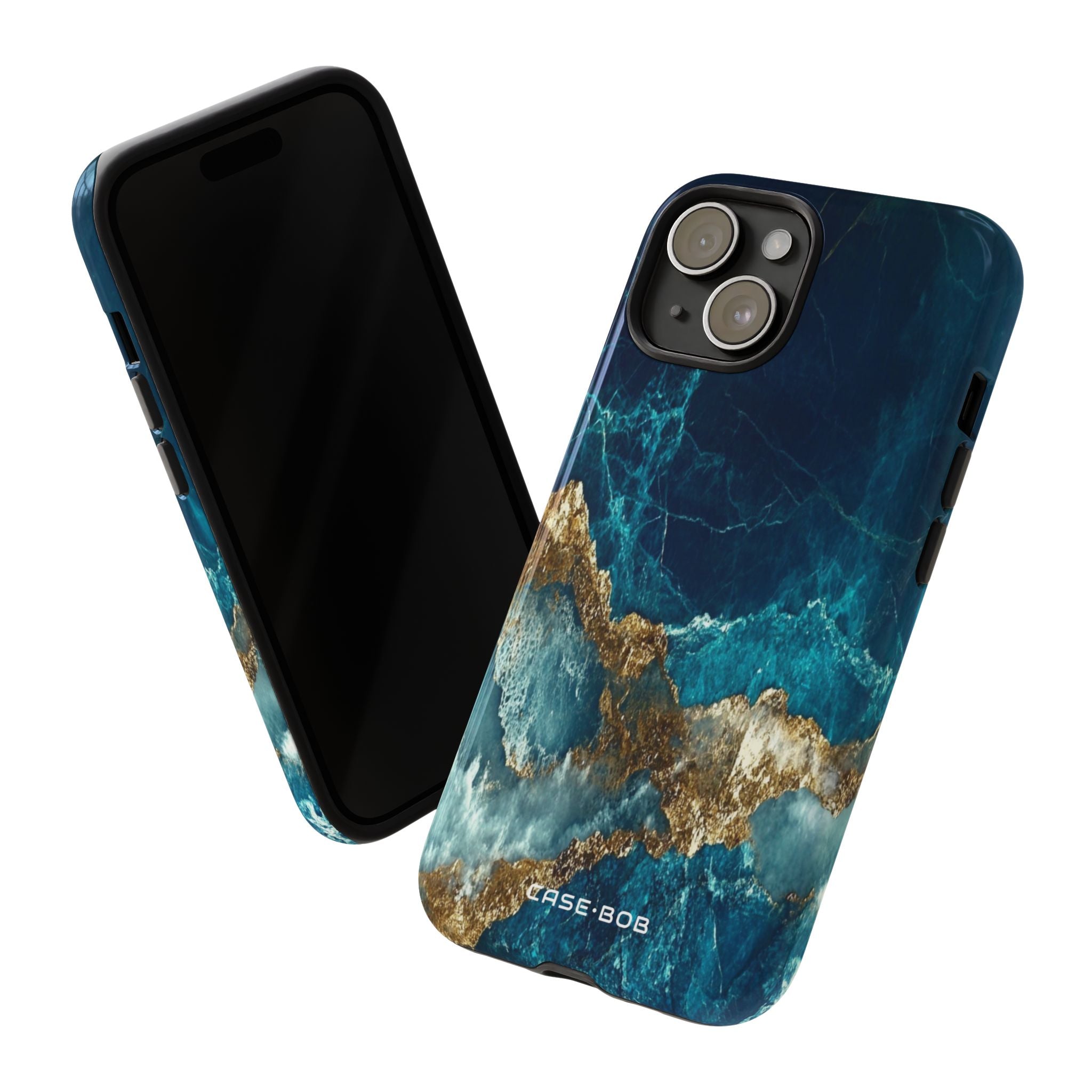 Jagged Gold Split iPhone 15 Case - Tough