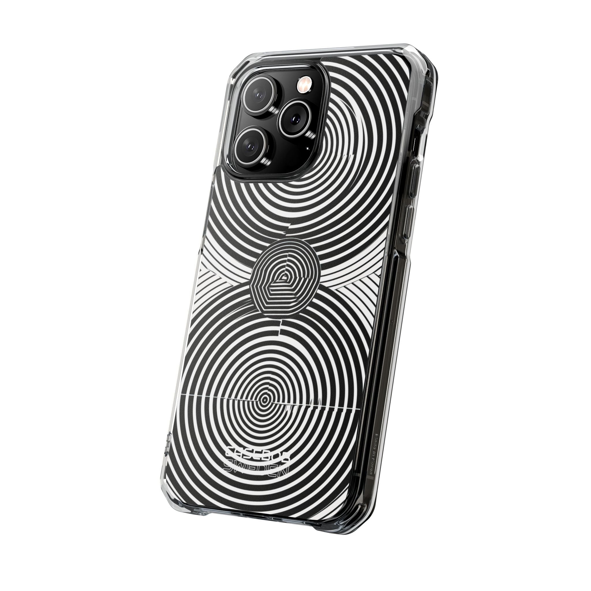 Monochrome Spiral Motion iPhone 14 - Impact Clear+