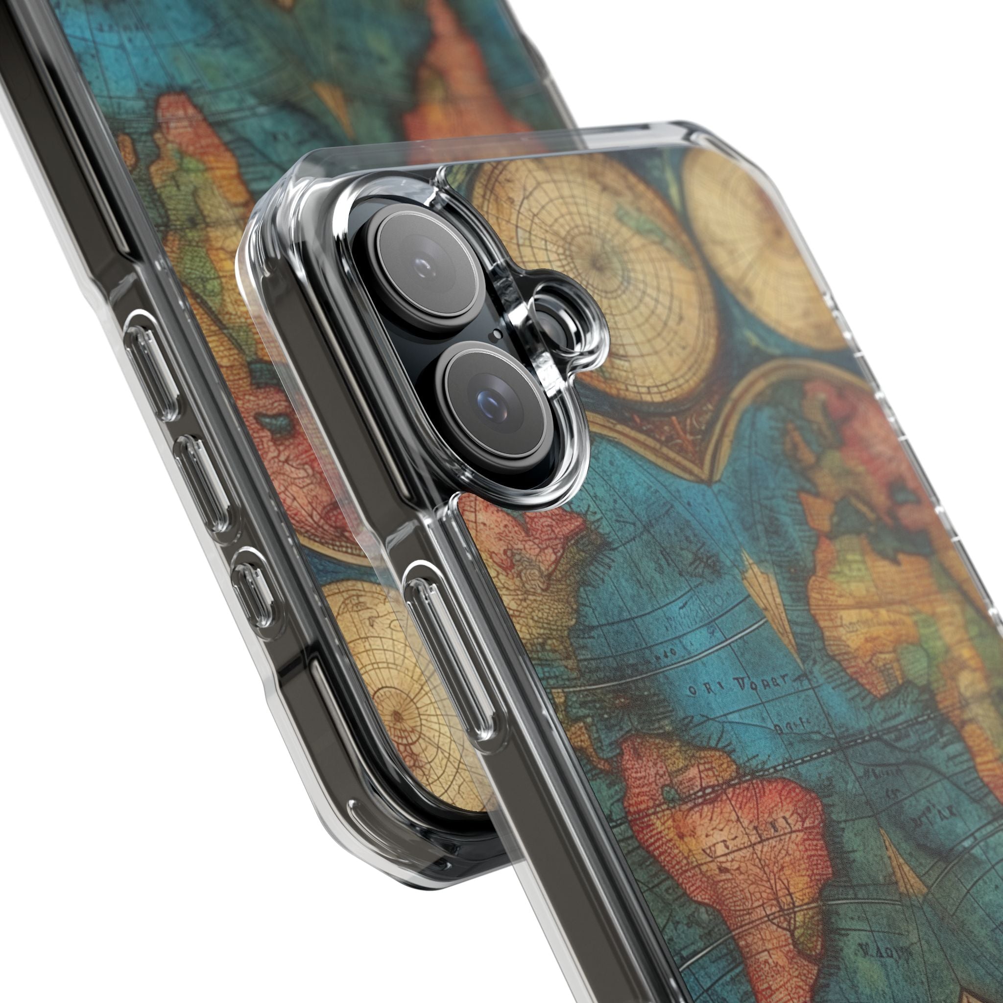 Vintage World Map iPhone 16 - Impact Clear+