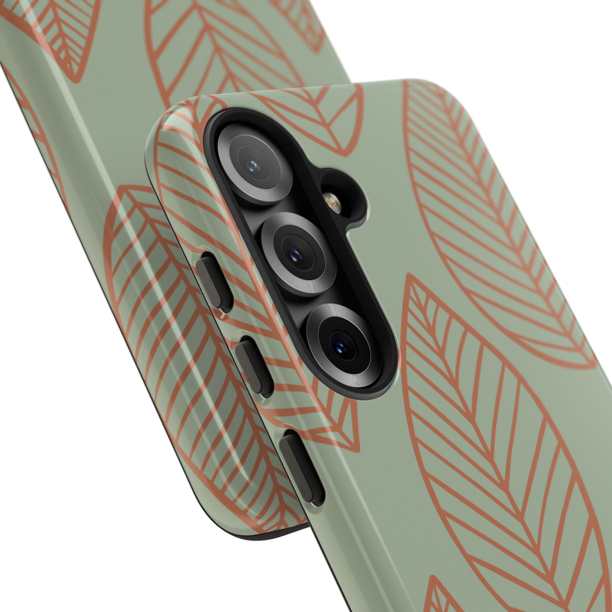 Mint and Orange Leaves - Samsung Case