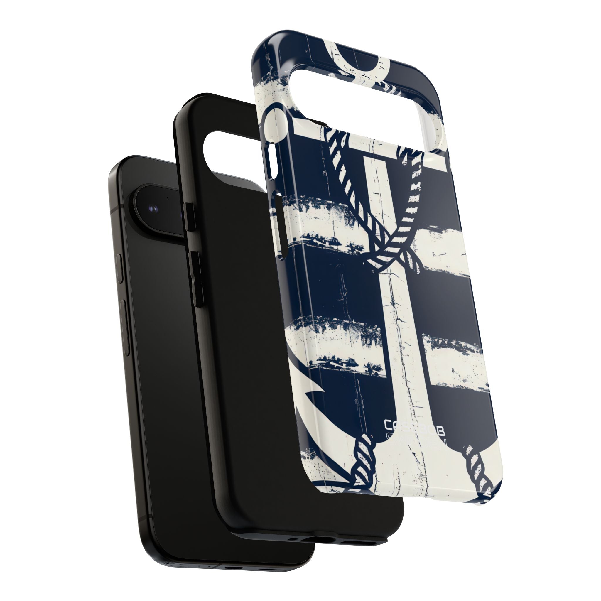 Navy Anchor Stripes Google Pixel 9 - Tough