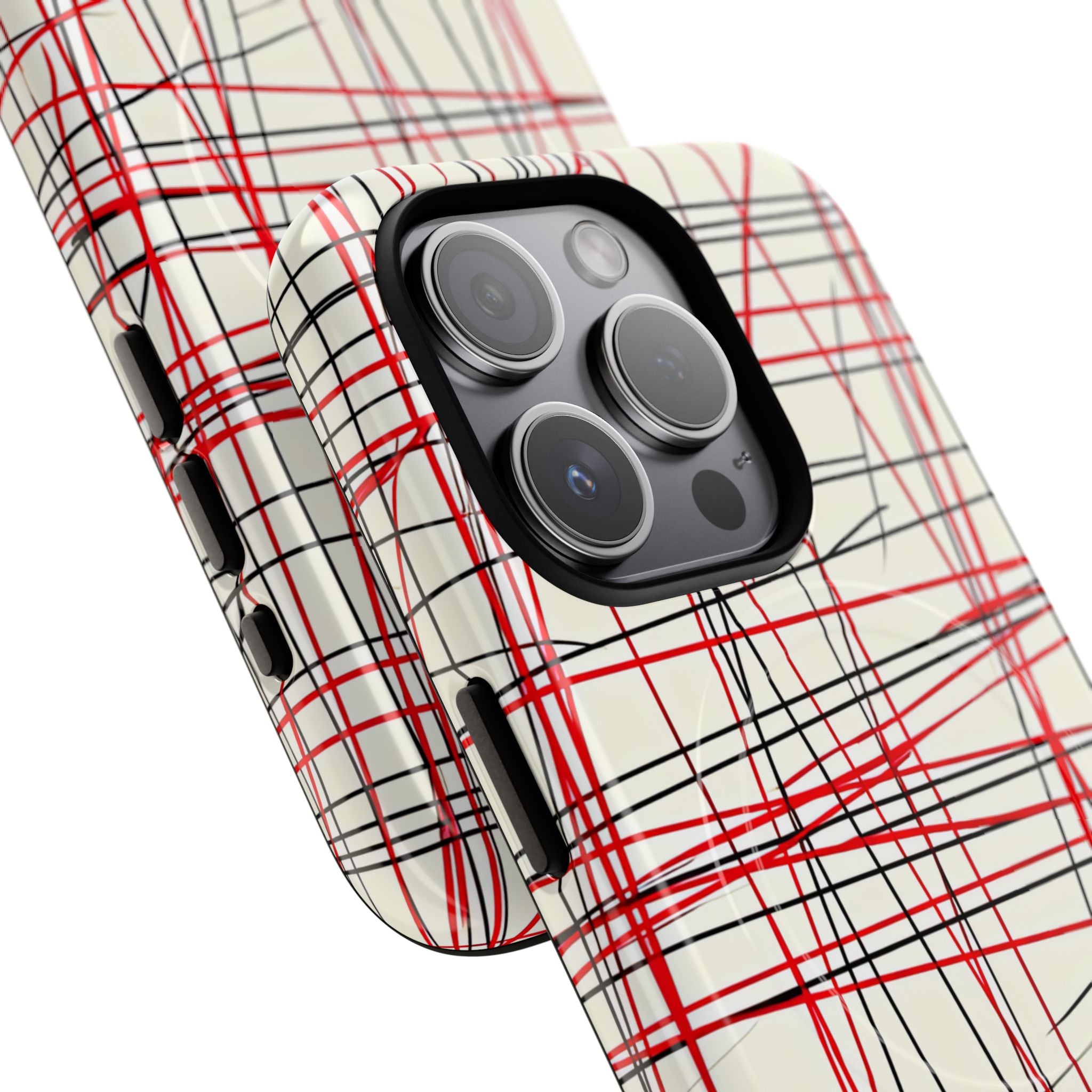 Crimson Wire Tangle iPhone 15 - Tough+