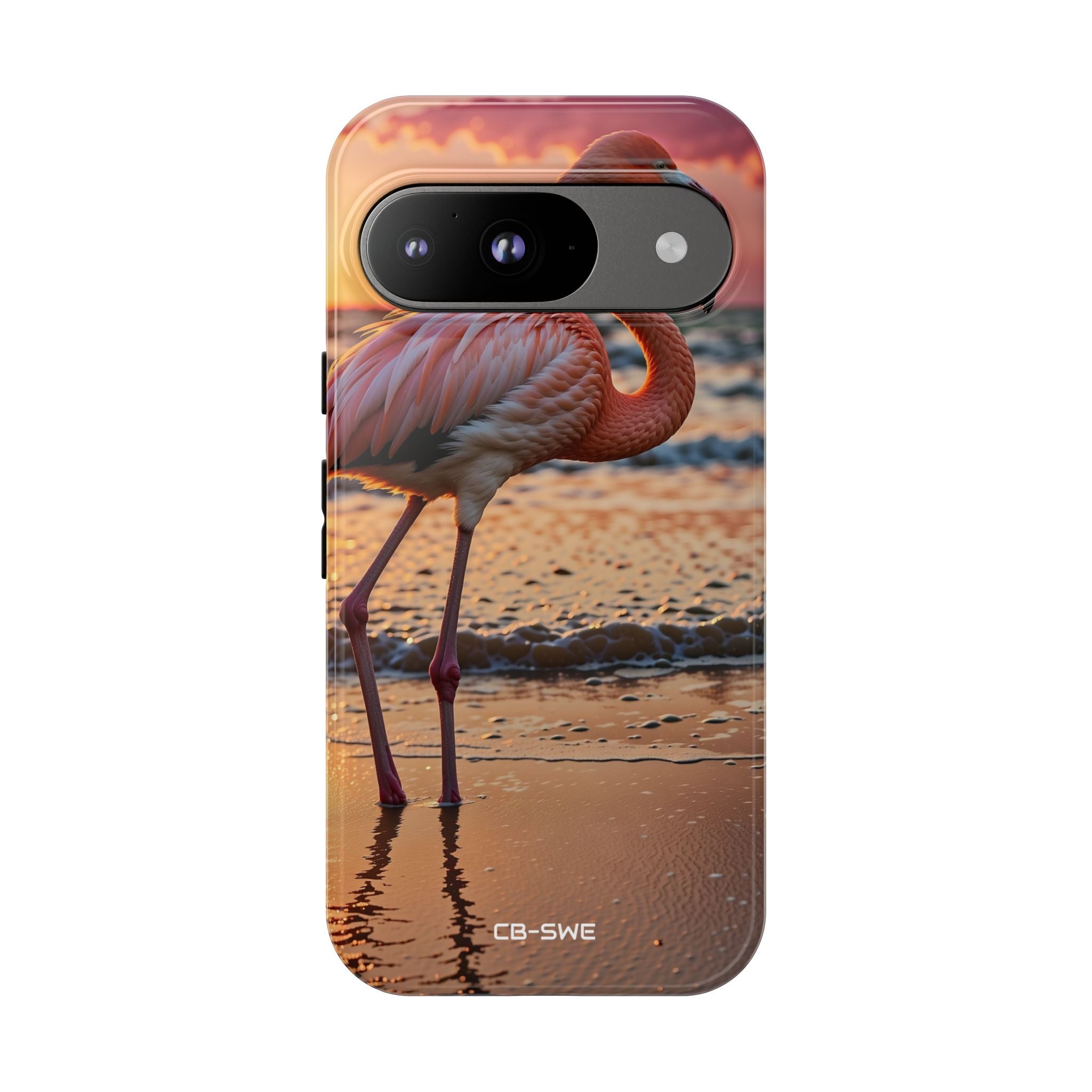 Sunset Flamingo Stand - Google Pixel Case