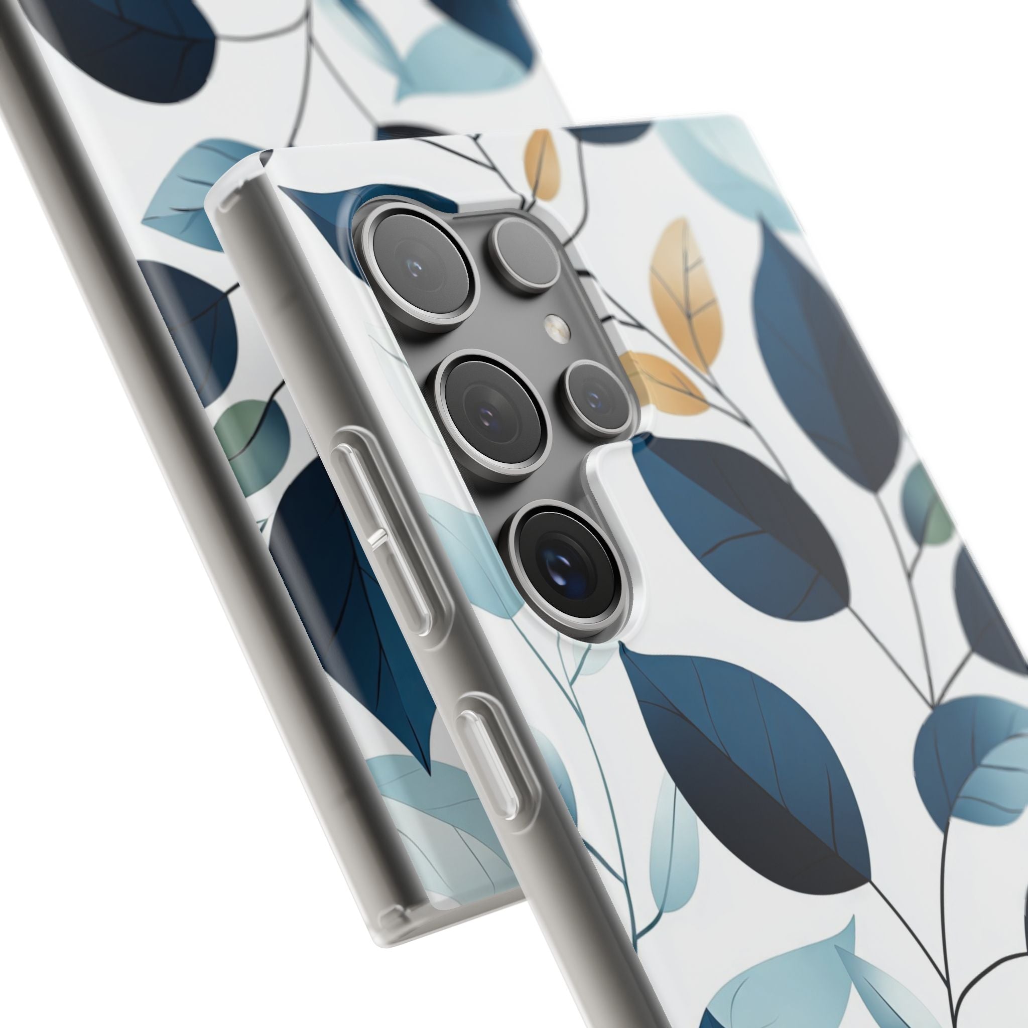 Navy Leaf Veins Samsung S24 Ultra Case - Soft