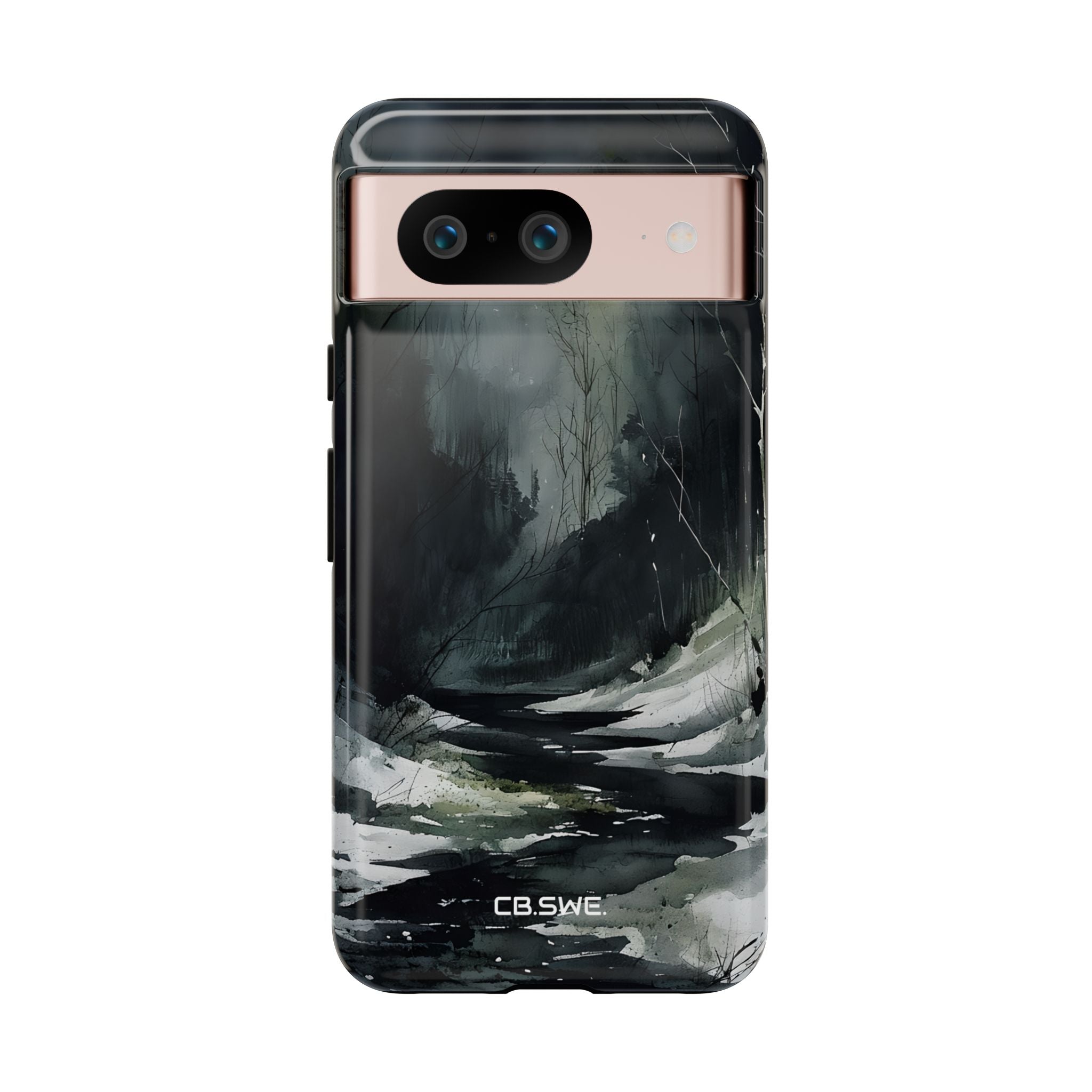 Moody Winter Landscape Watercolor Art Phone Cover Google Pixel 8 - Tough