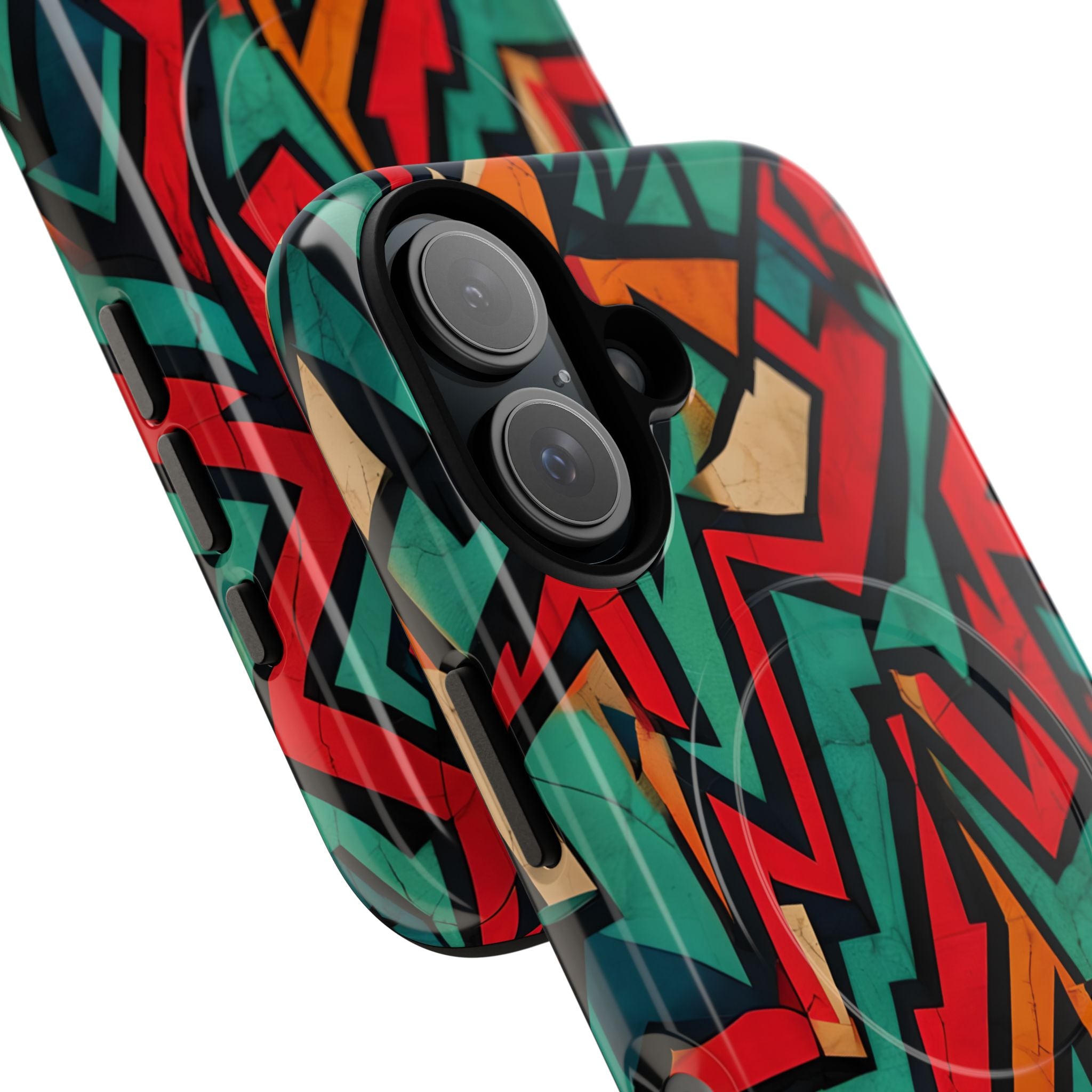 Crimson Zigzag iPhone 16 Case - Tough+