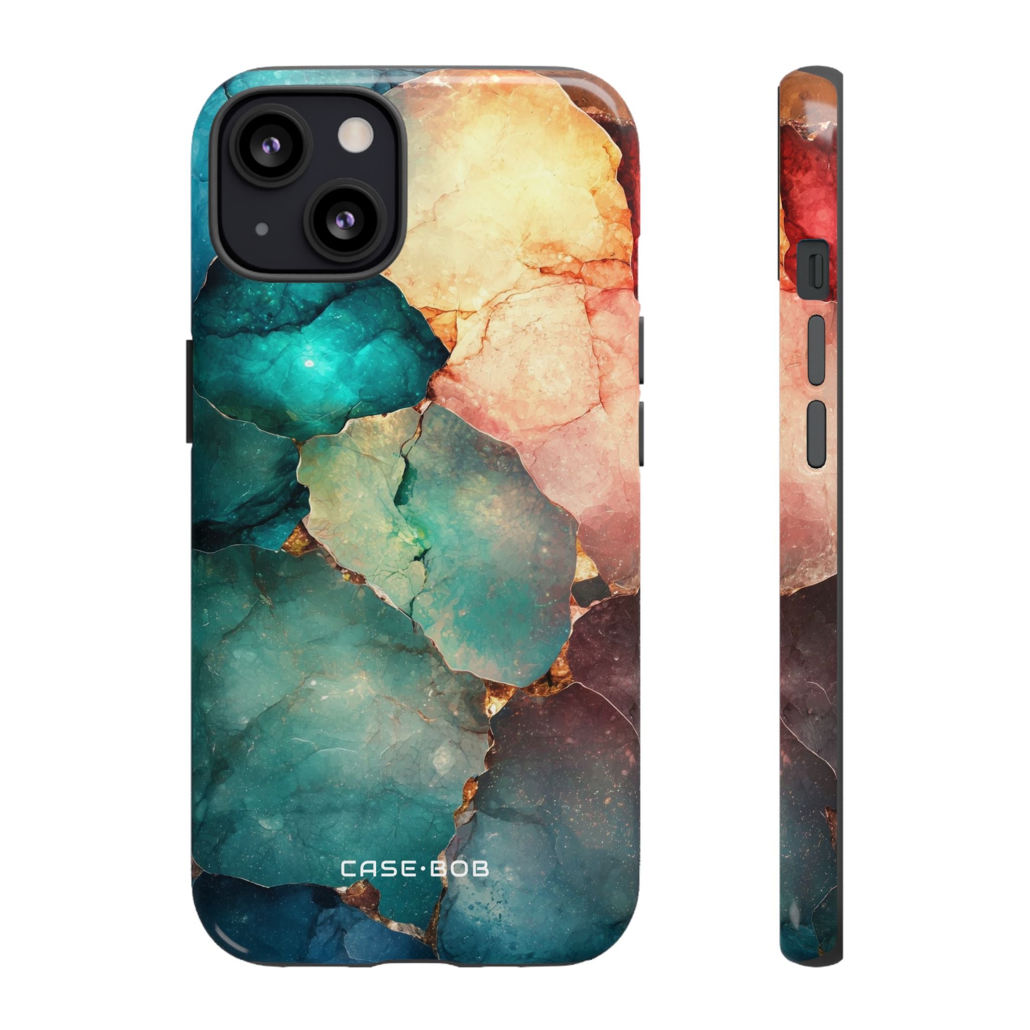 Teal Mosaic Veins iPhone 13 Case - Tough