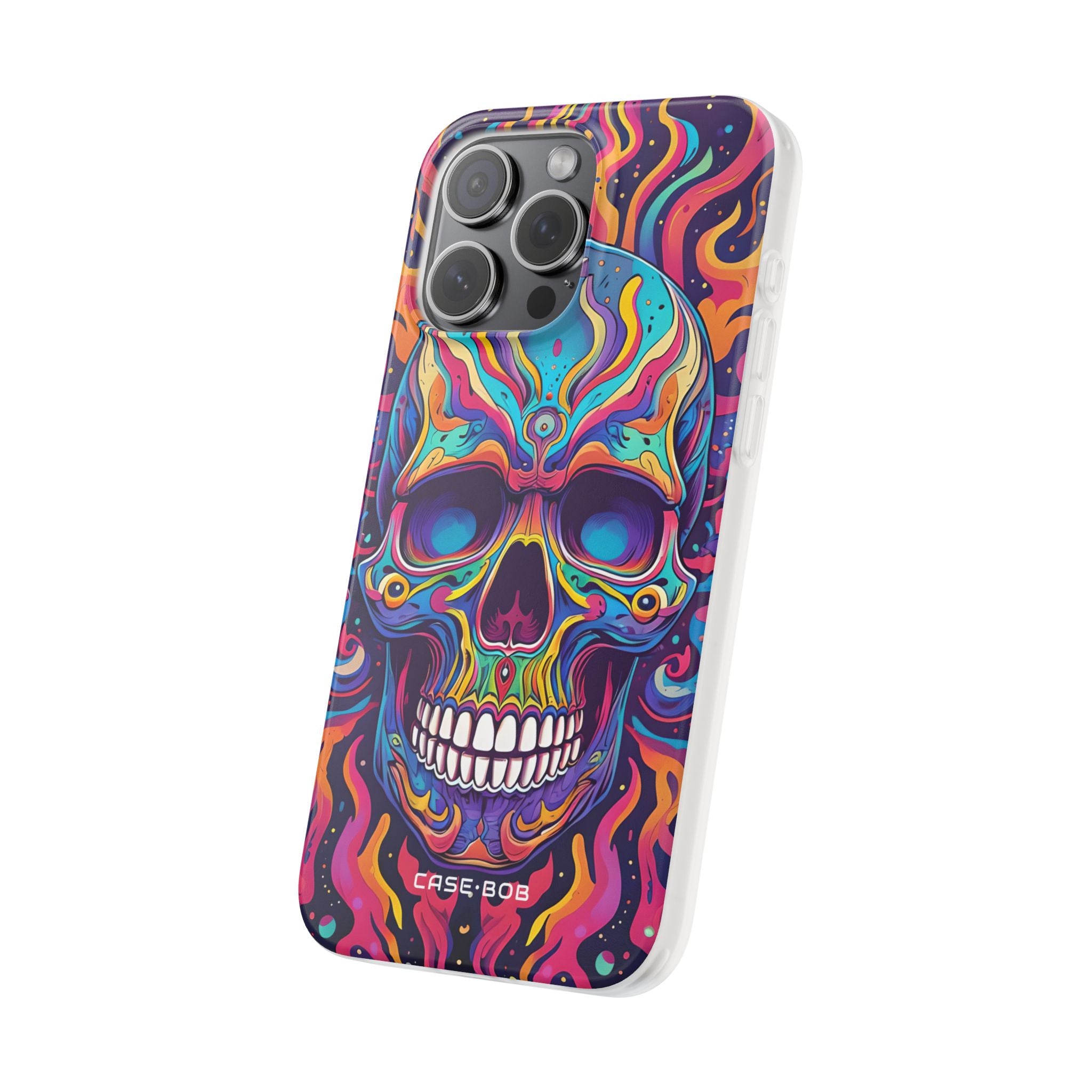 Flaming Skull iPhone 15 Pro Max Case - Soft