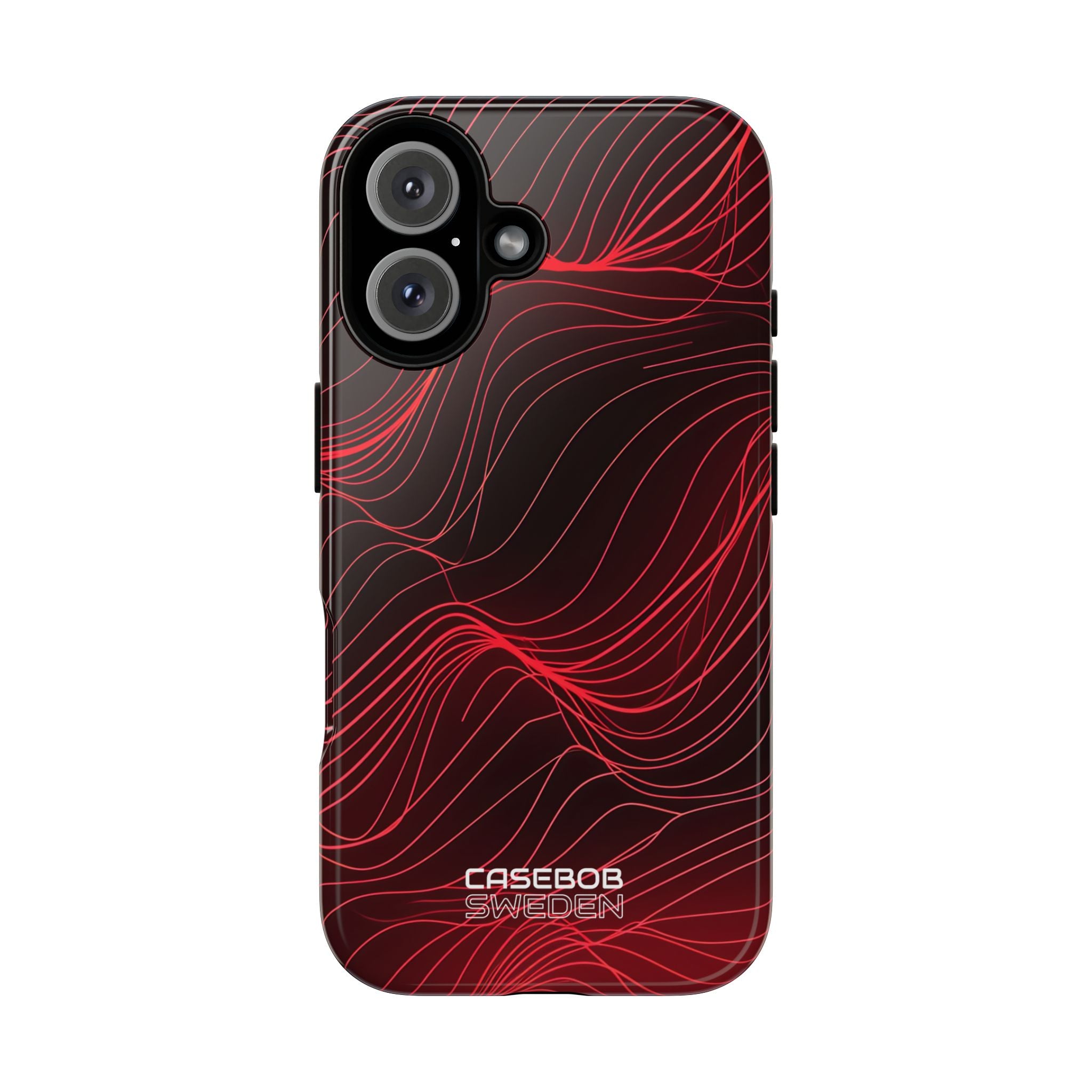 Crimson Waveform Flow iPhone 16 - Tough