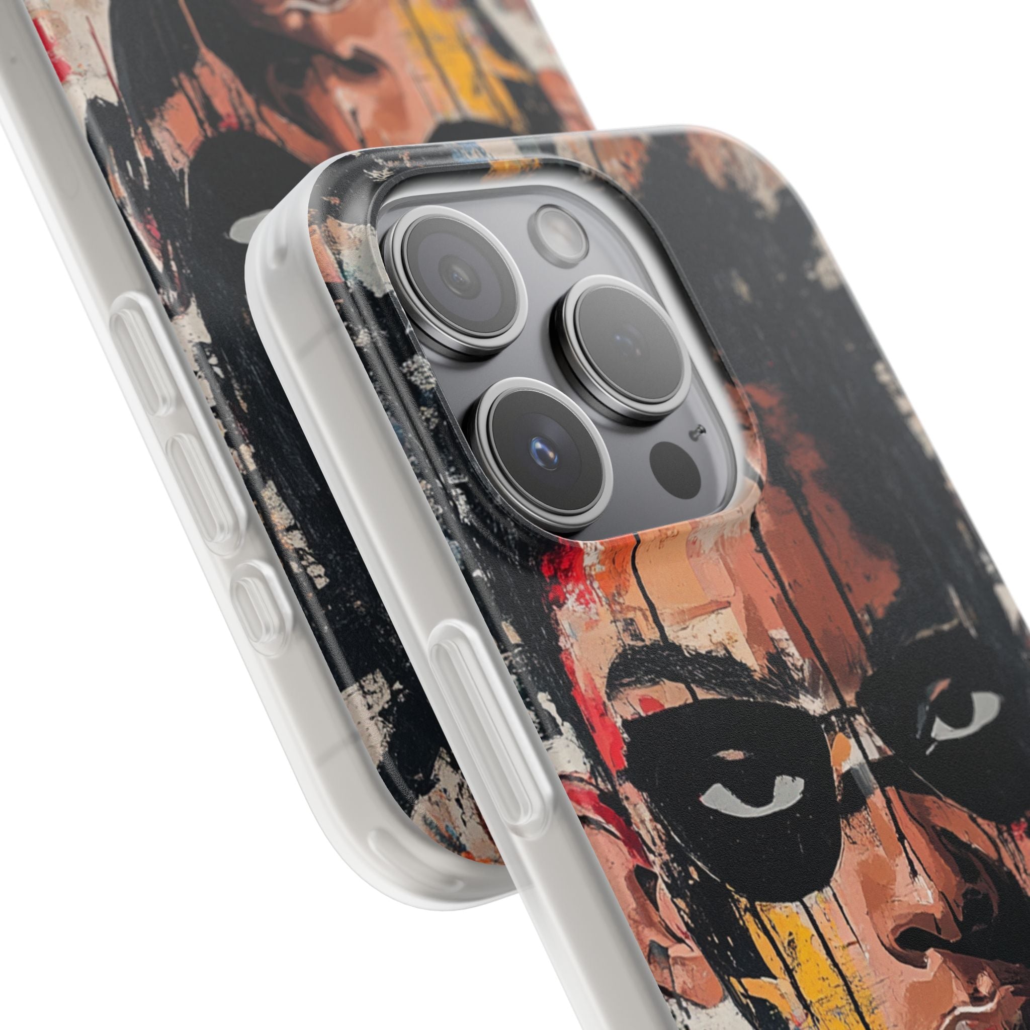 Masked Portrait Drips iPhone 15 Pro Case - Soft