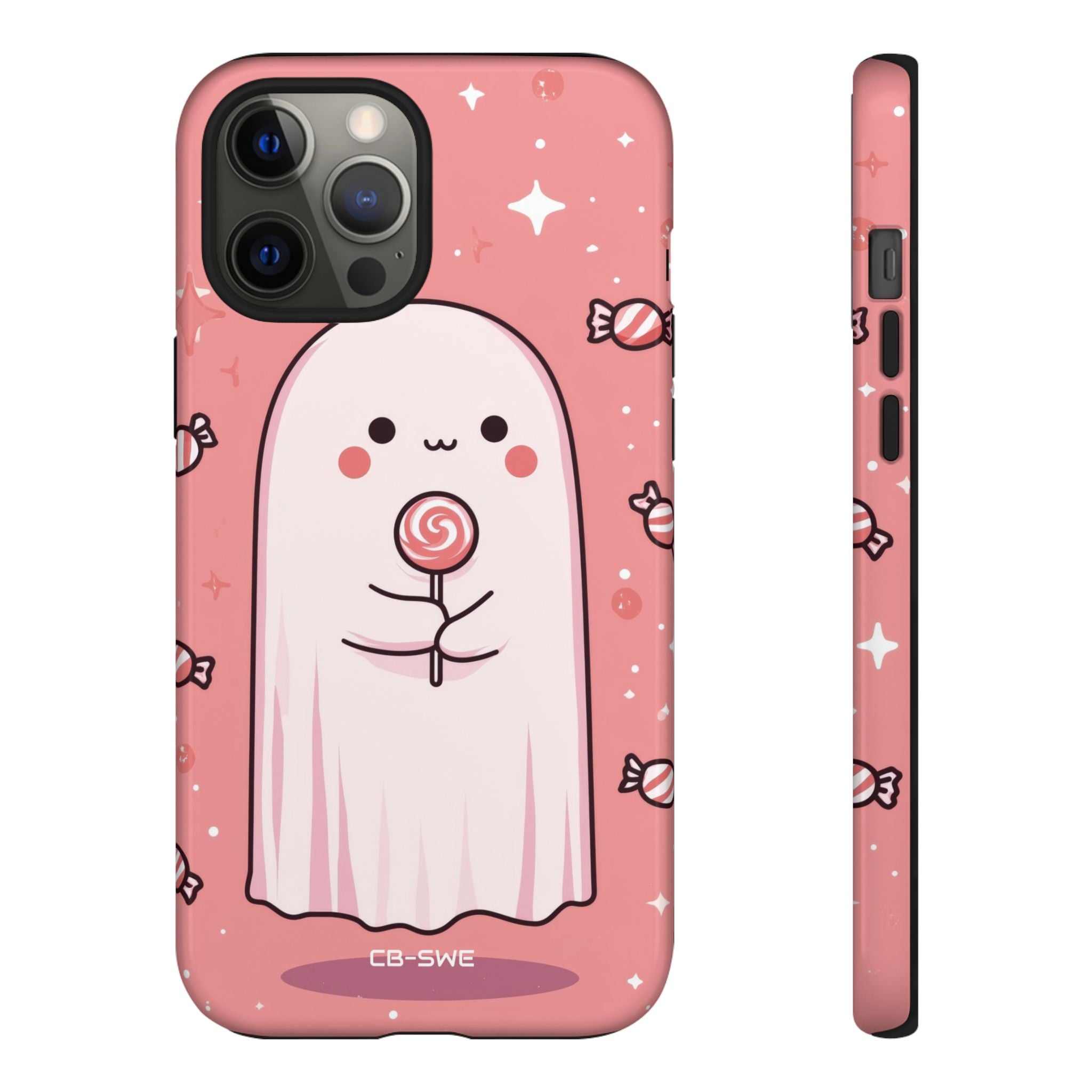 Cute Ghost Holds Candy - iPhone Case