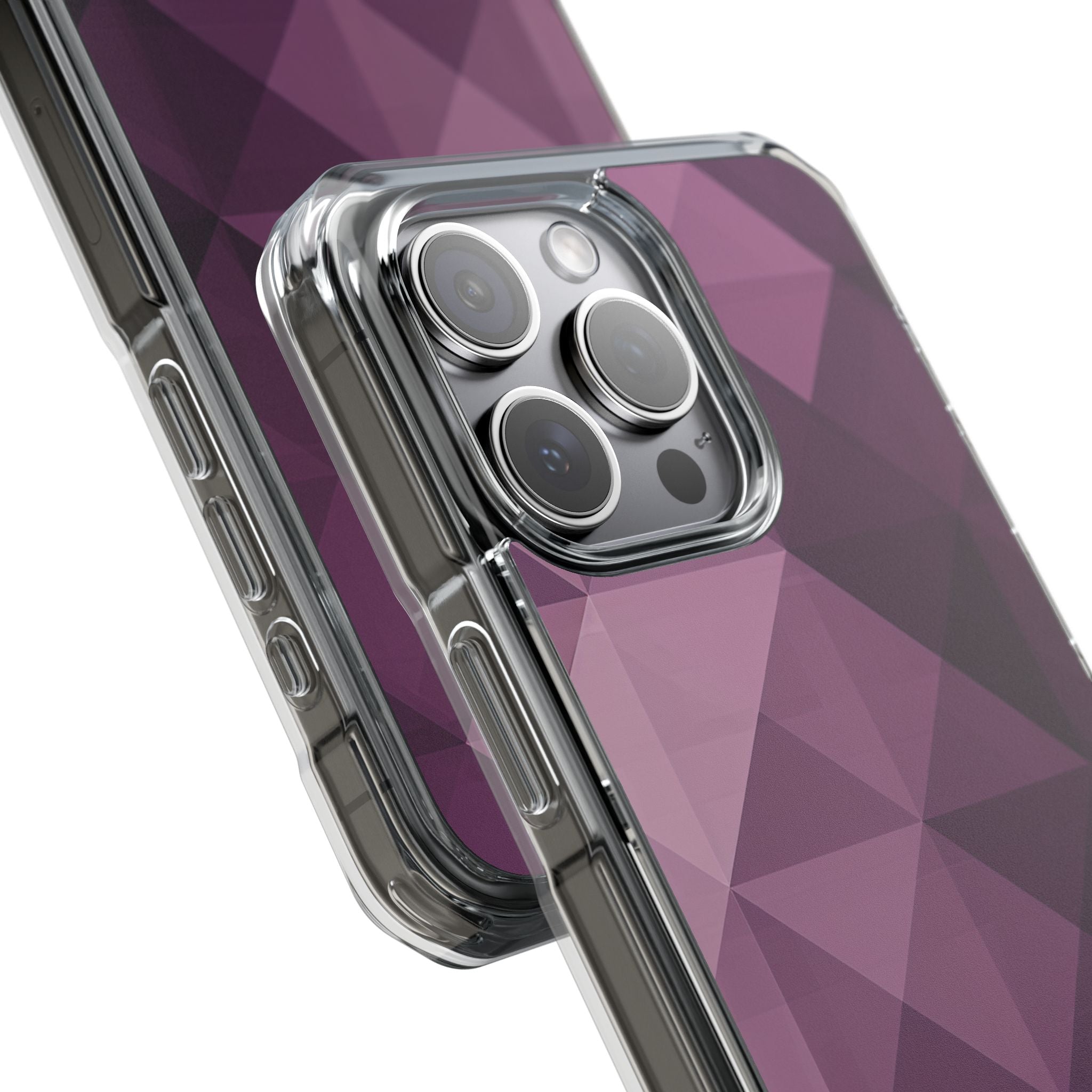Paarse geometrische mozaïek iPhone 15 - Impact Clear+
