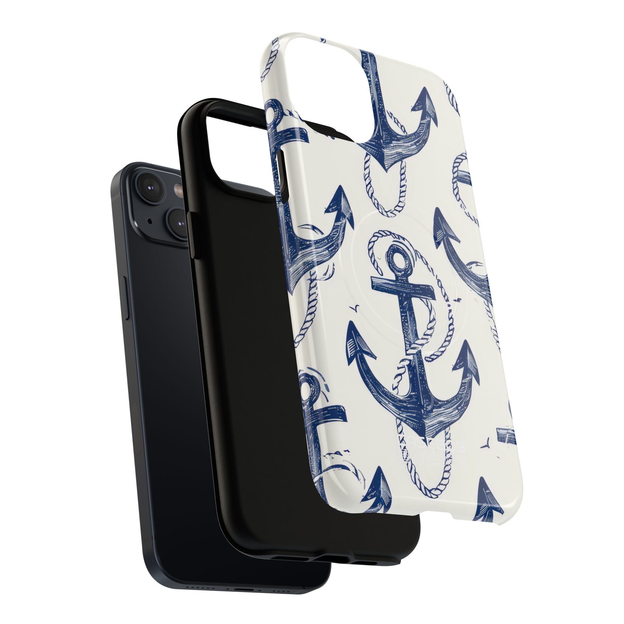 Navy Anchor Tapestry iPhone 14 - Tough+
