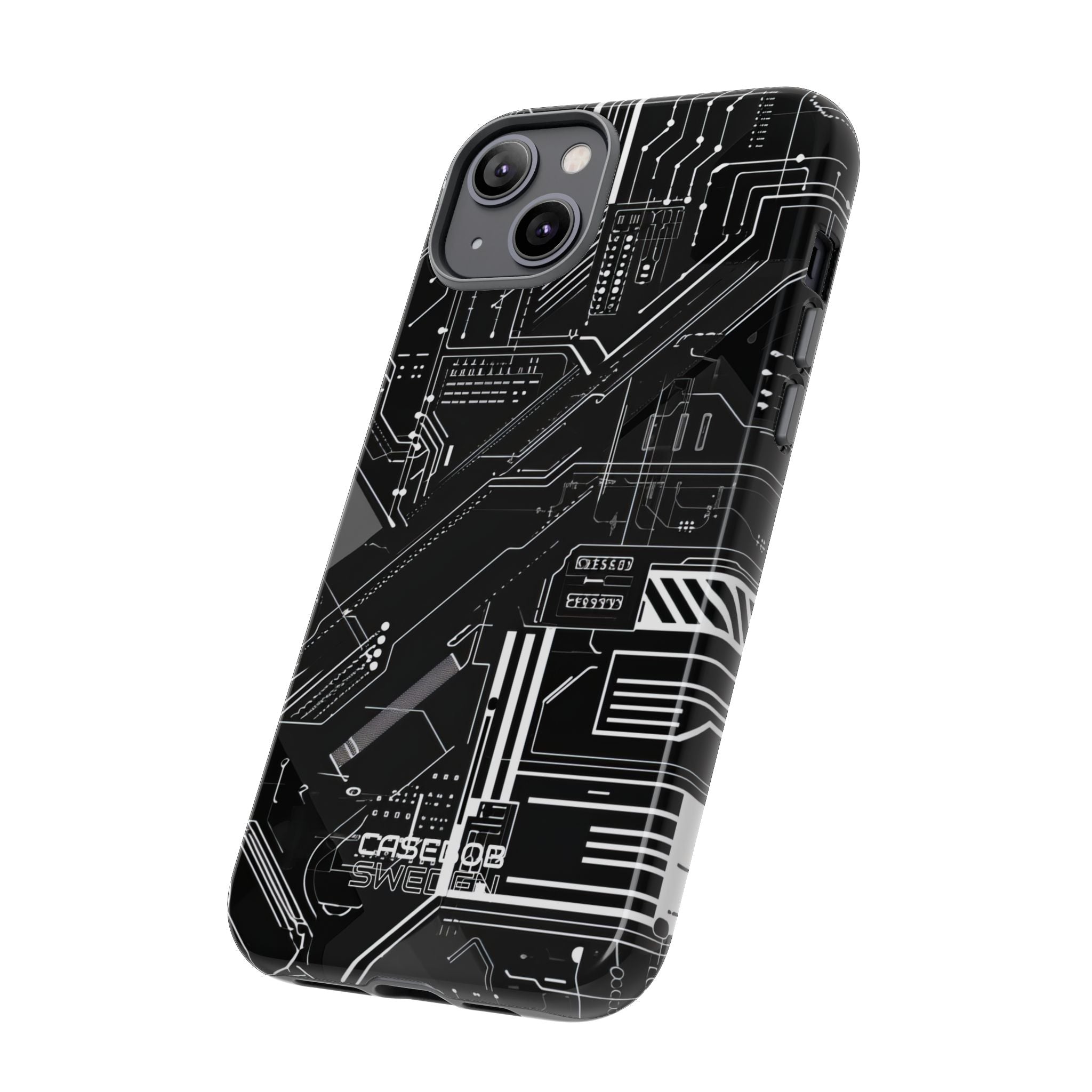 Futuristic Circuit Grid iPhone 14 - Tough