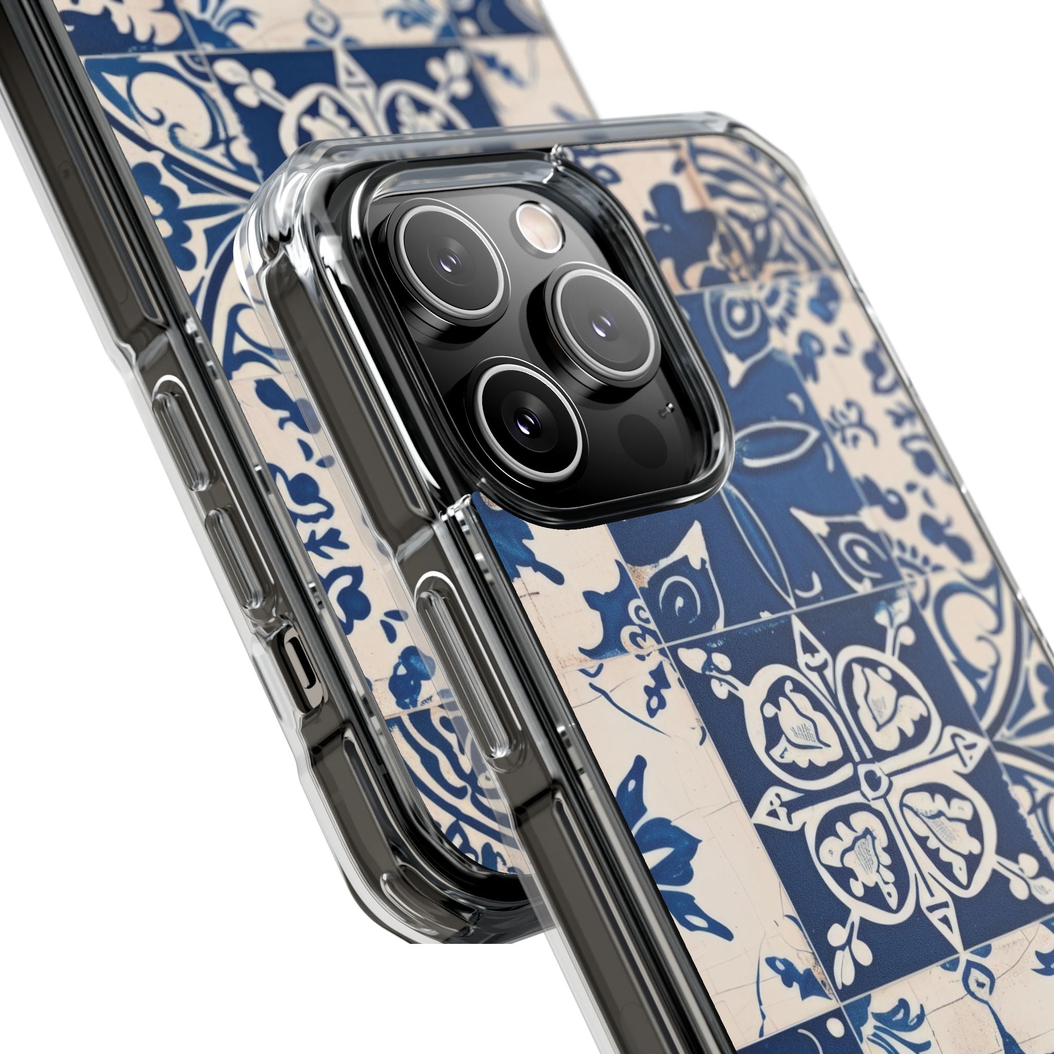 Ornate Blue Tiles iPhone 14 - Impact Clear+